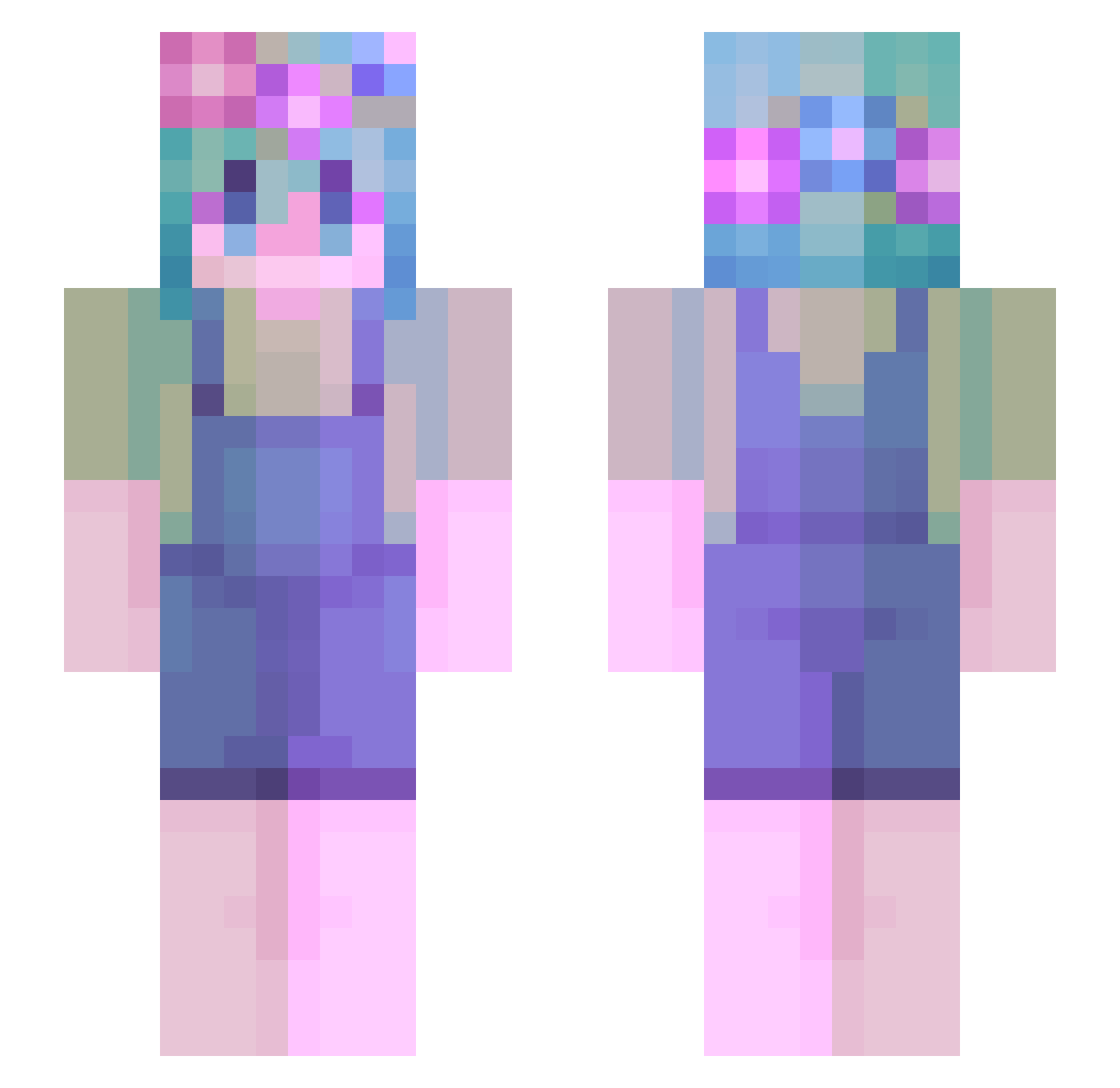 Angel_Gir1 Minecraft skin, front and back view
