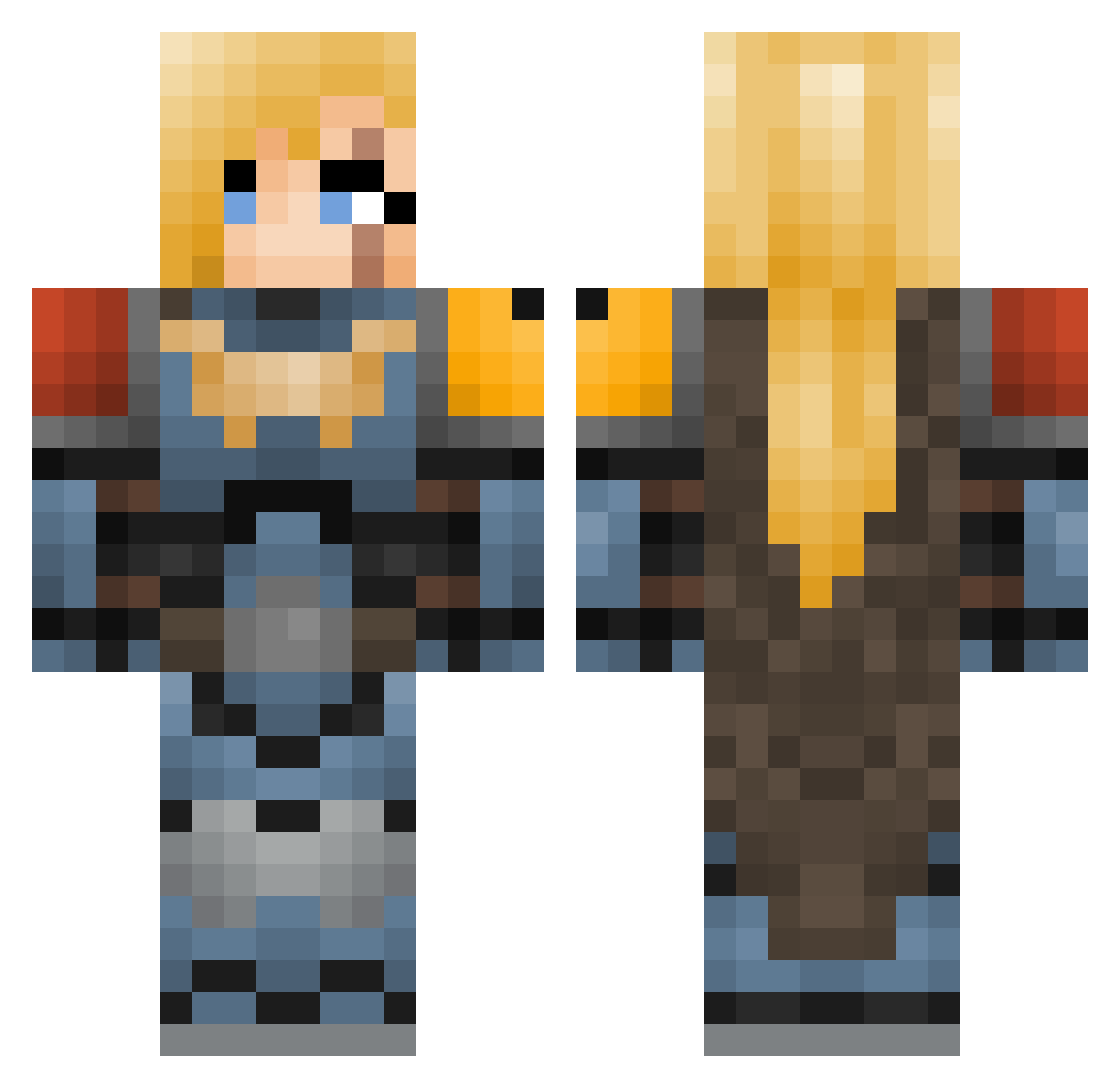 Eufeu Minecraft skin, front and back view