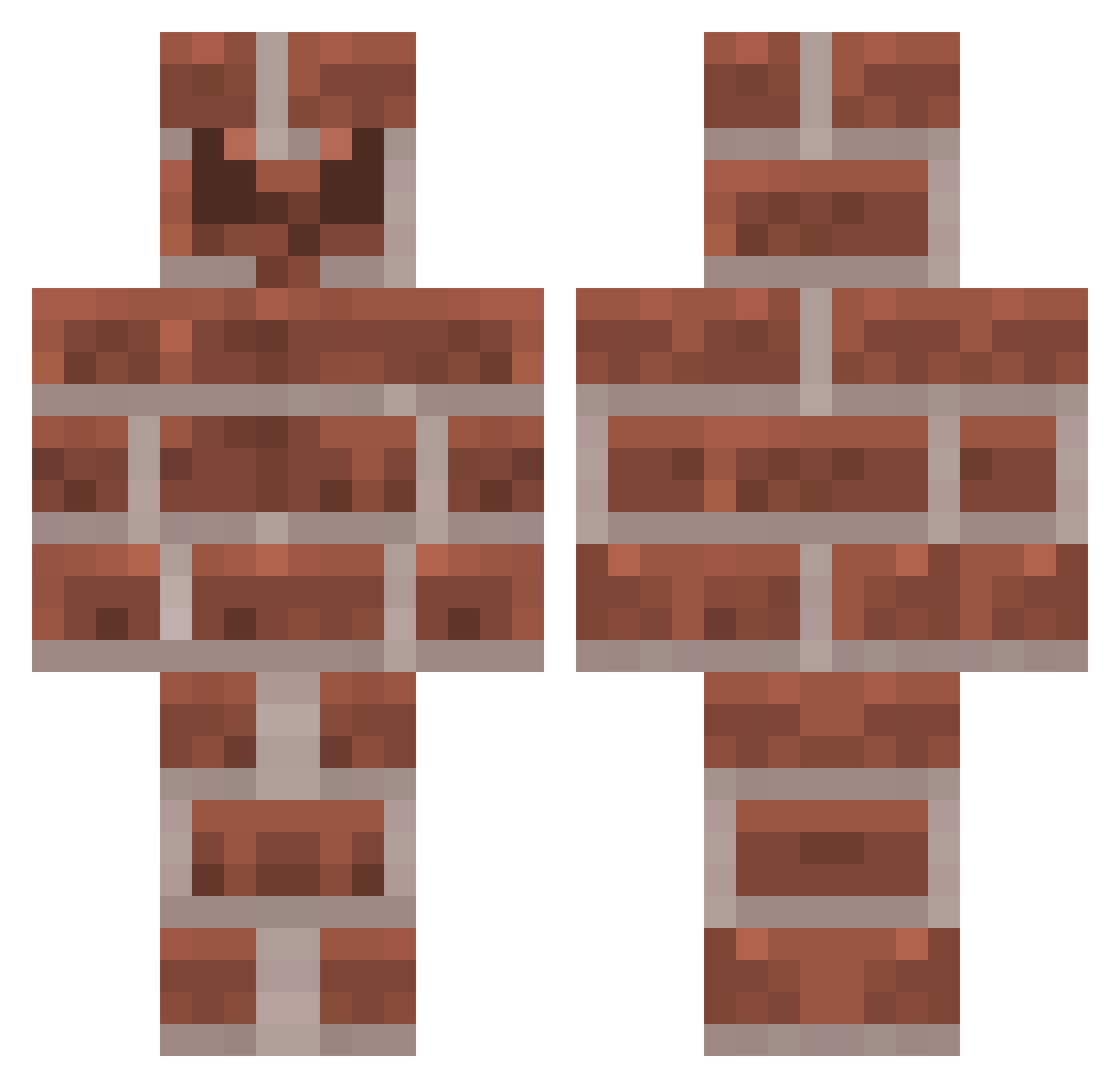 Skizii Minecraft skin, front and back view