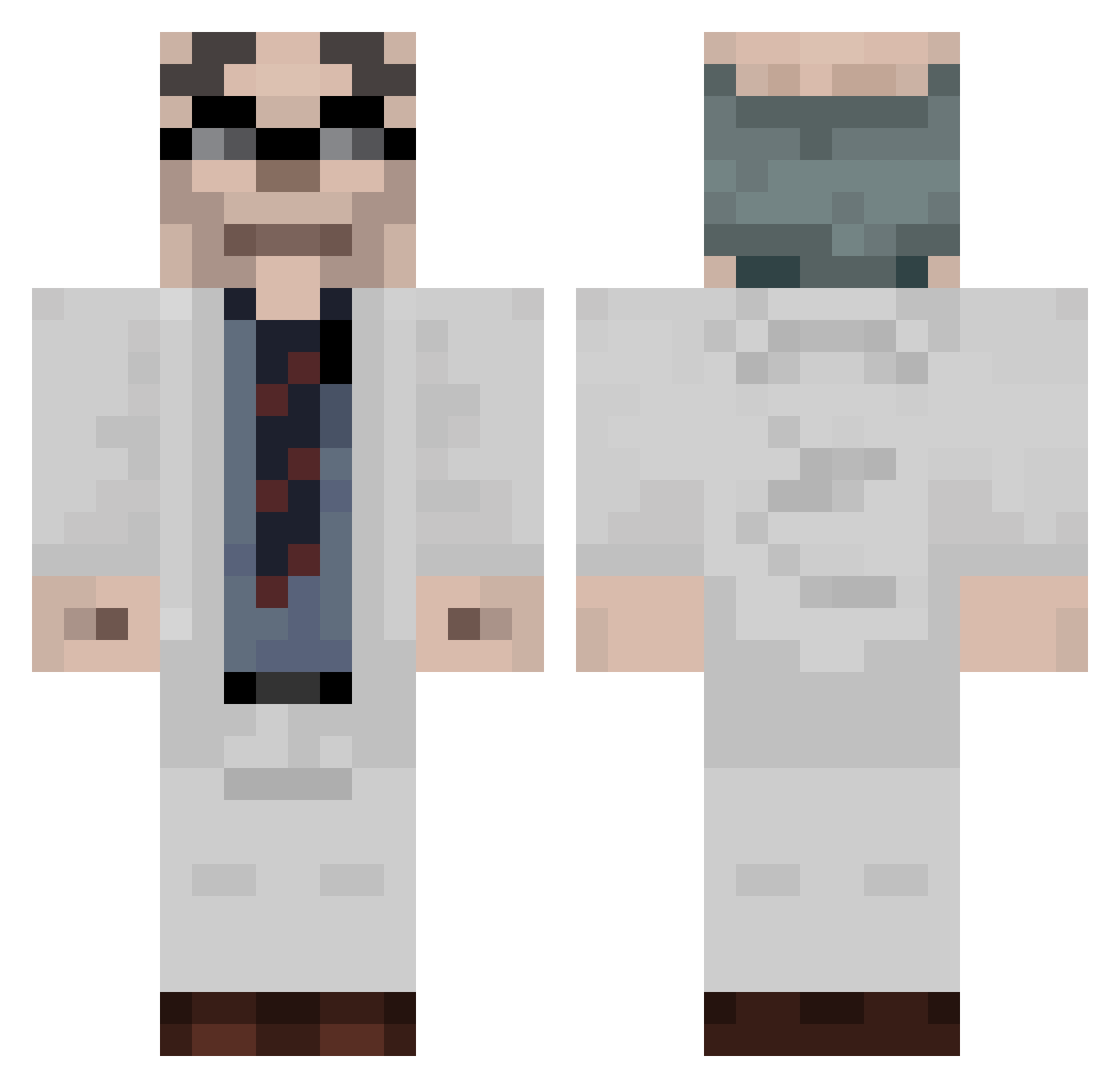 Takablob Minecraft skin, front and back view