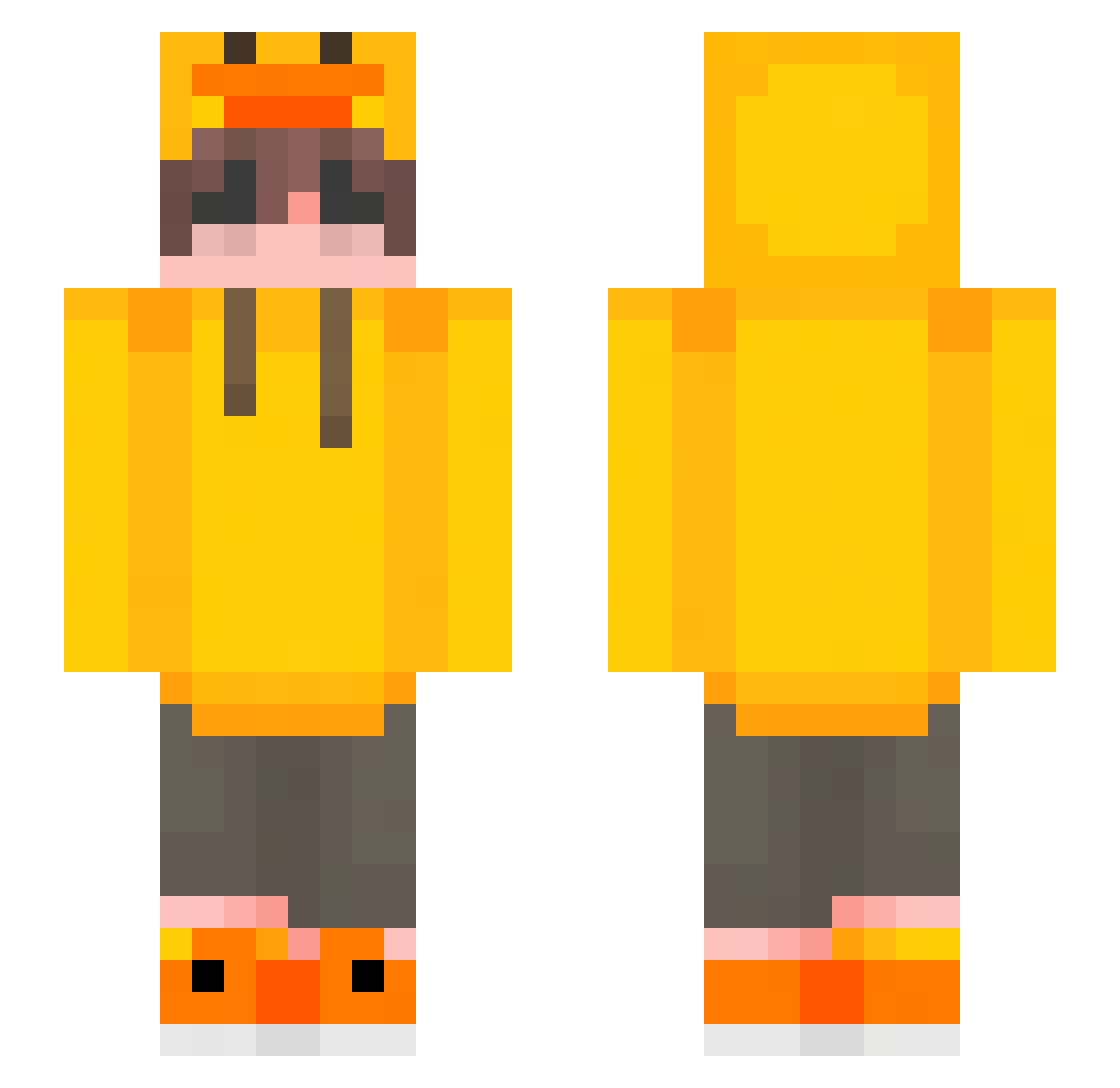 WinterDucky Minecraft skin, front and back view