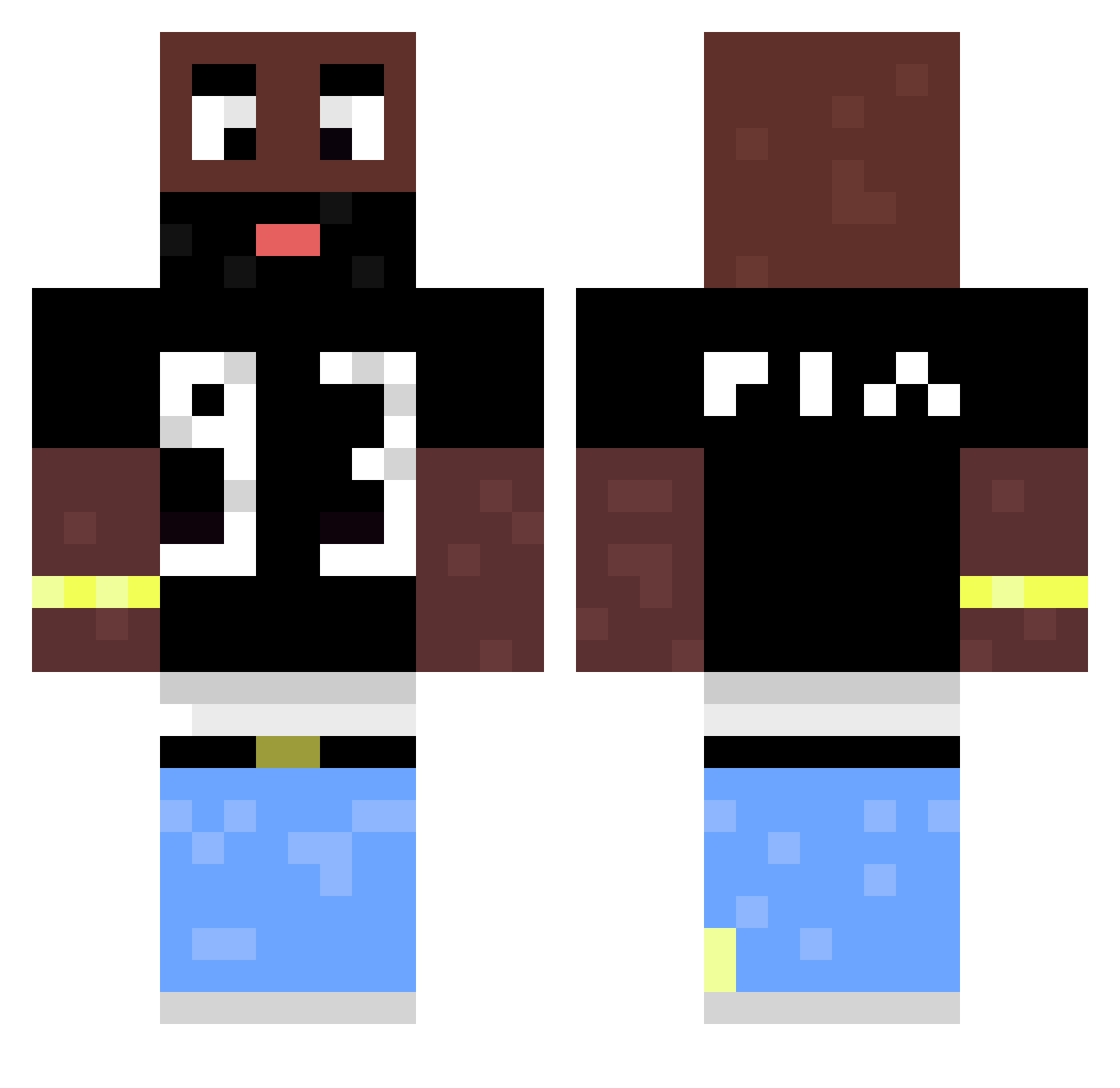 Romsko10 Minecraft skin, front and back view