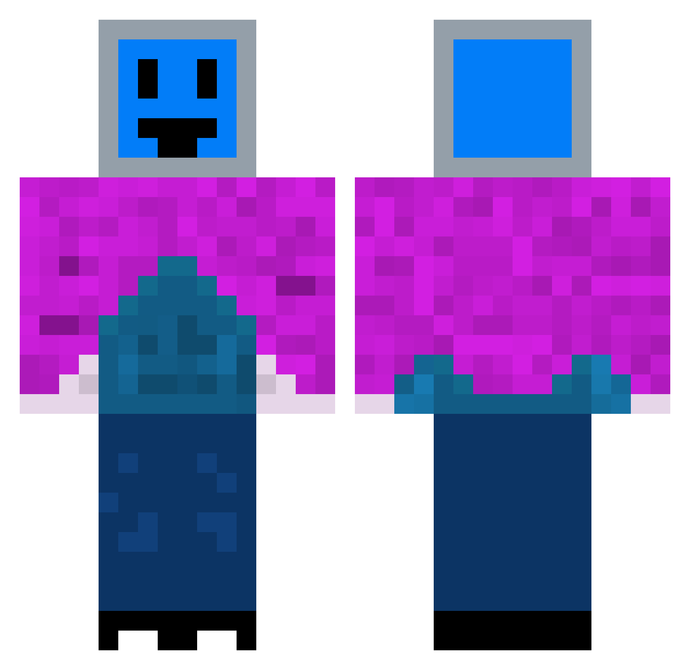 Penguin_tam3r Minecraft skin, front and back view