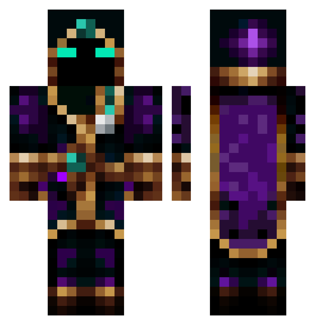 TheFrizz Minecraft skin, front and back view