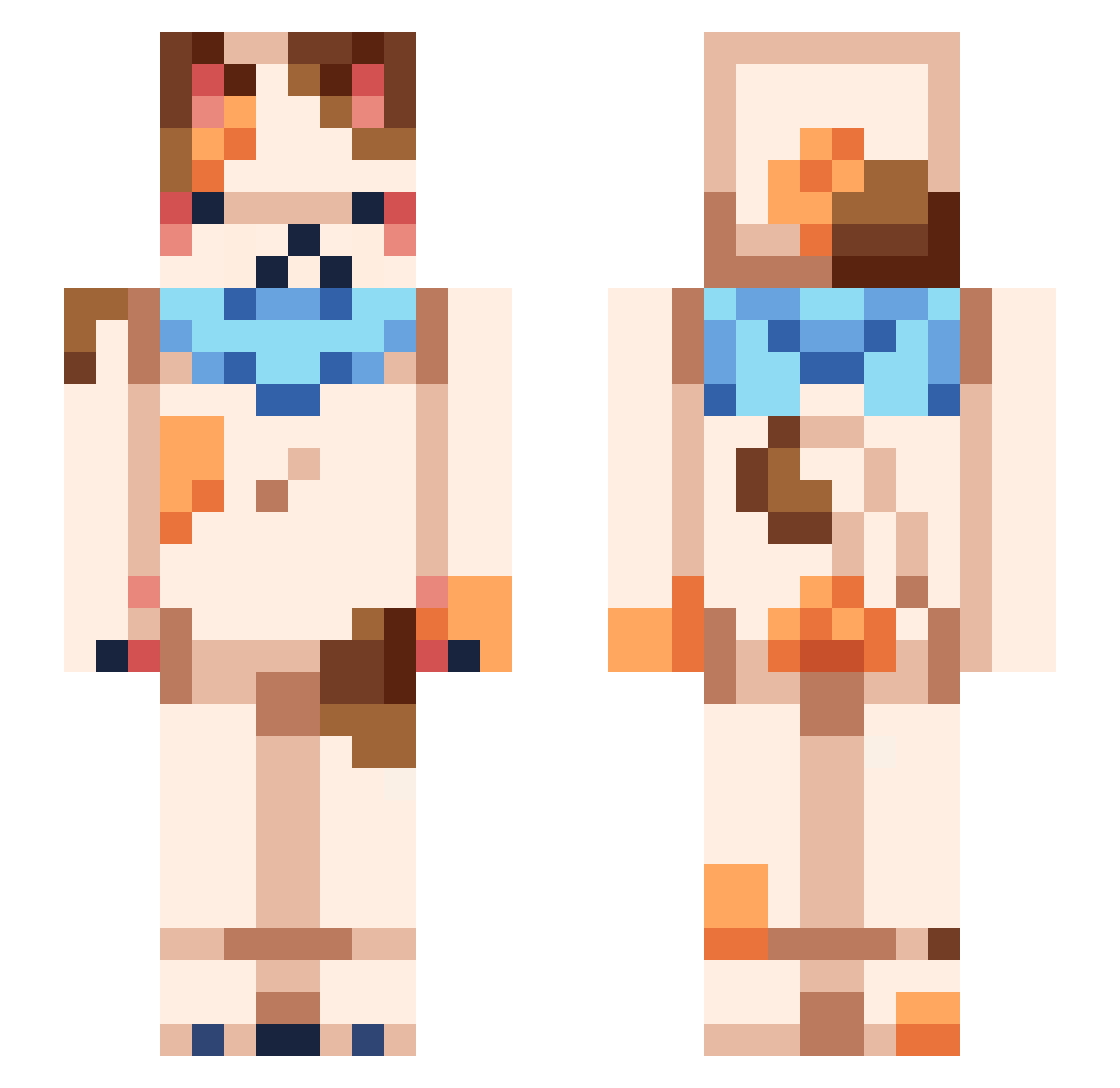 AcidNeons Minecraft skin, front and back view