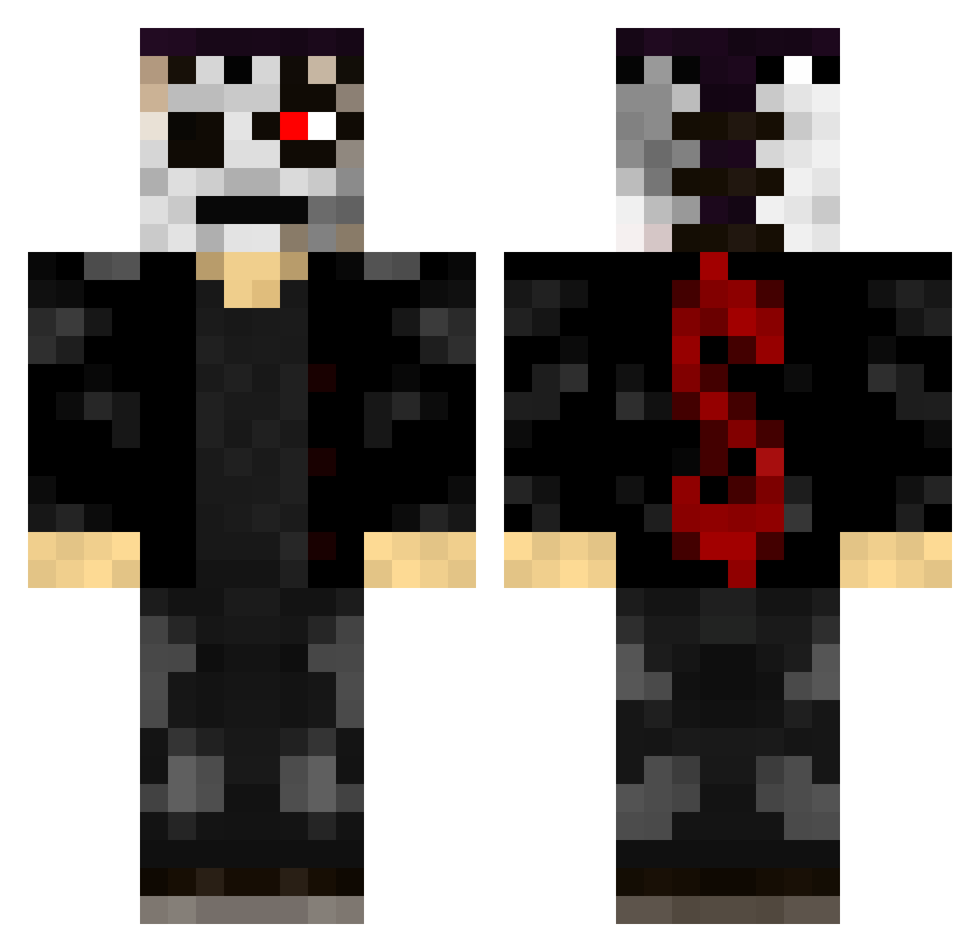 Darkly25 Minecraft skin, front and back view