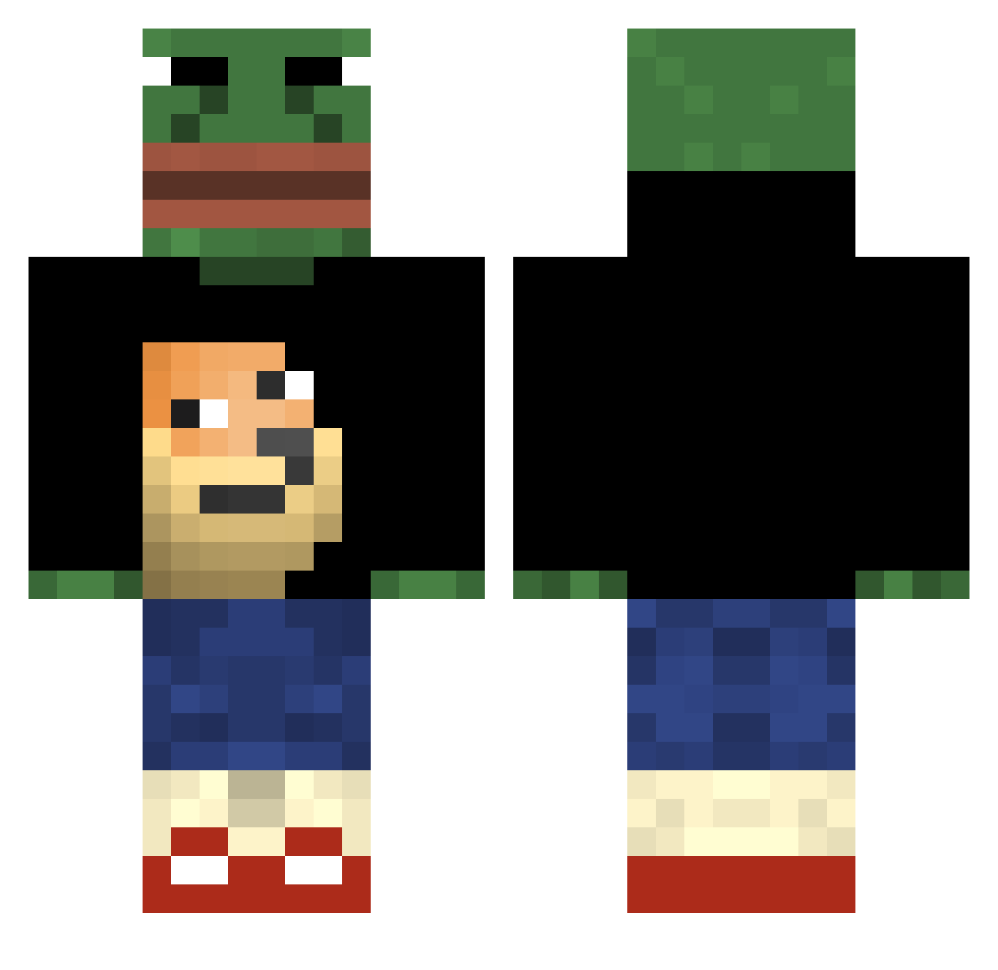 Walydus Minecraft skin, front and back view