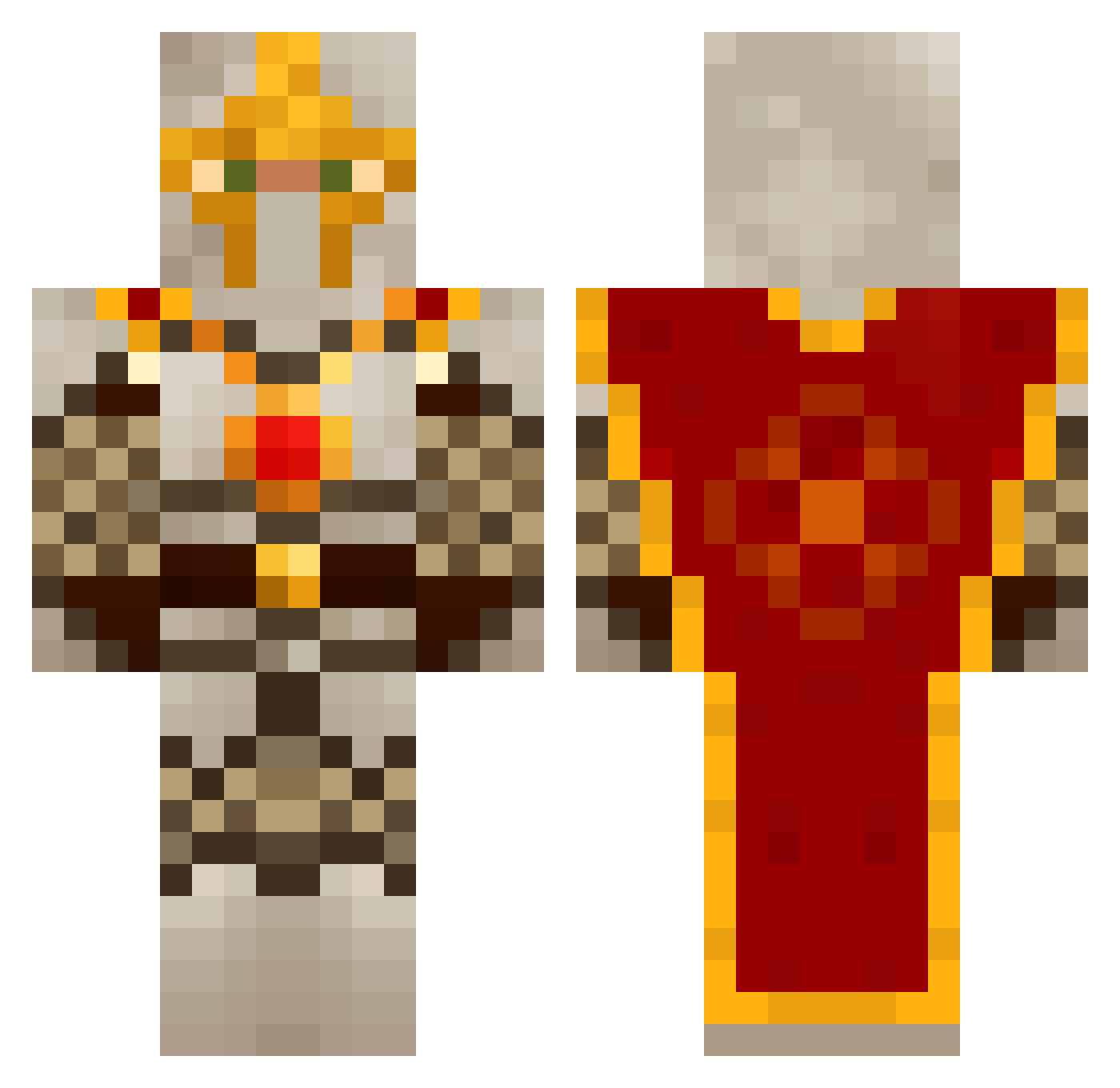 M4dGod Minecraft skin, front and back view