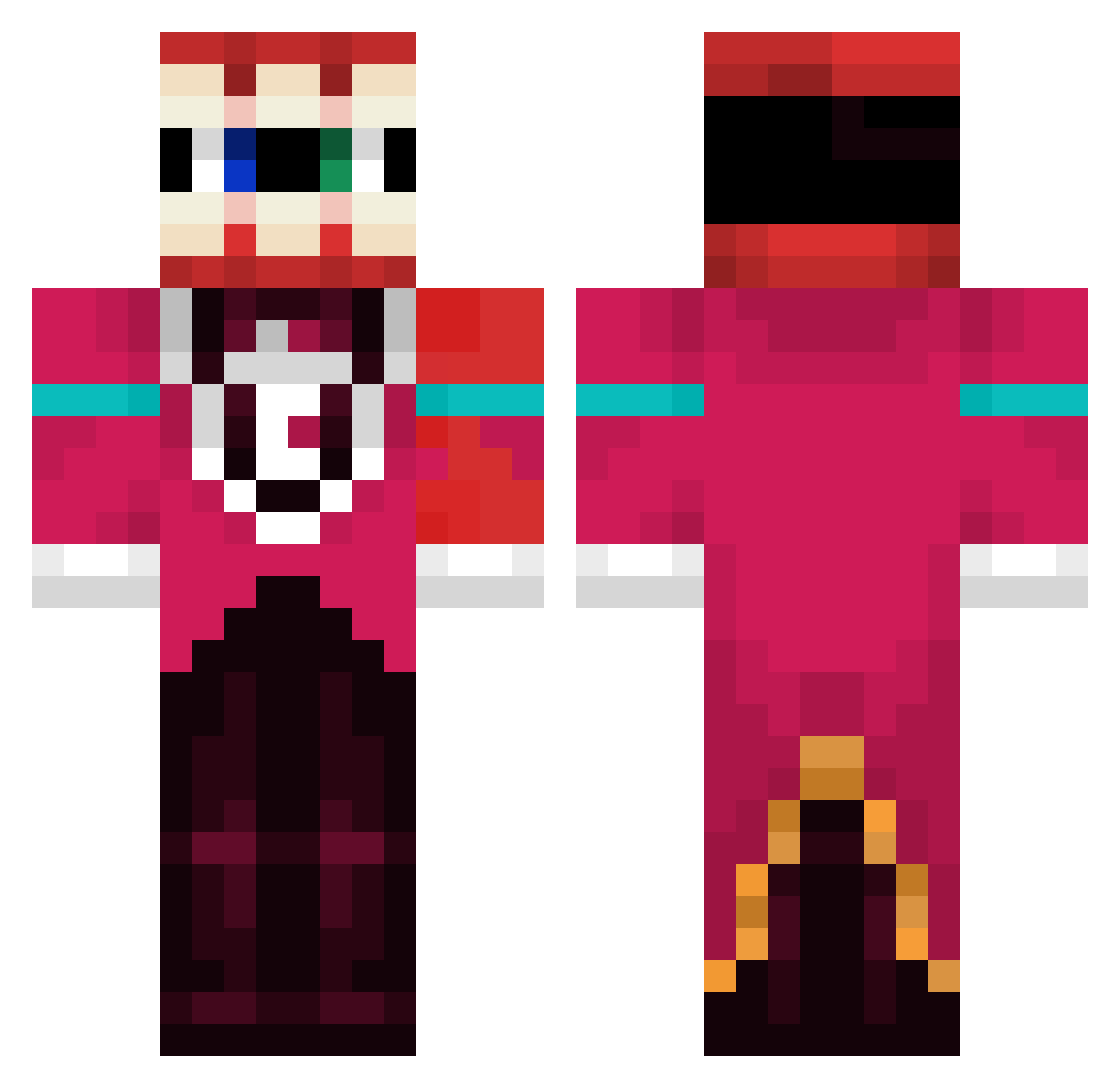 Clxodyz Minecraft skin, front and back view