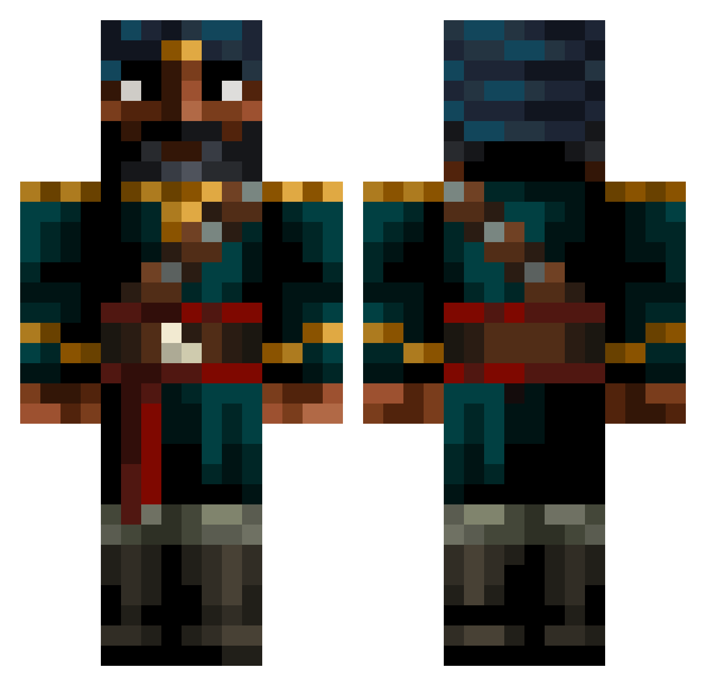 palanovww Minecraft skin, front and back view