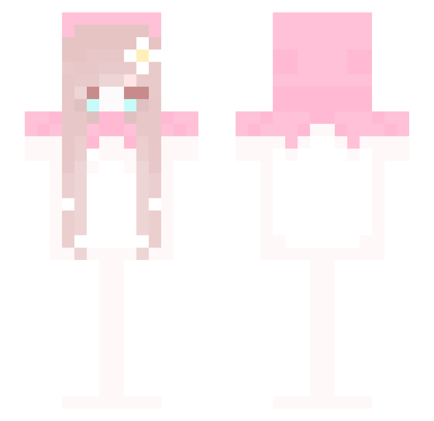 Mewkioz Minecraft skin, front and back view