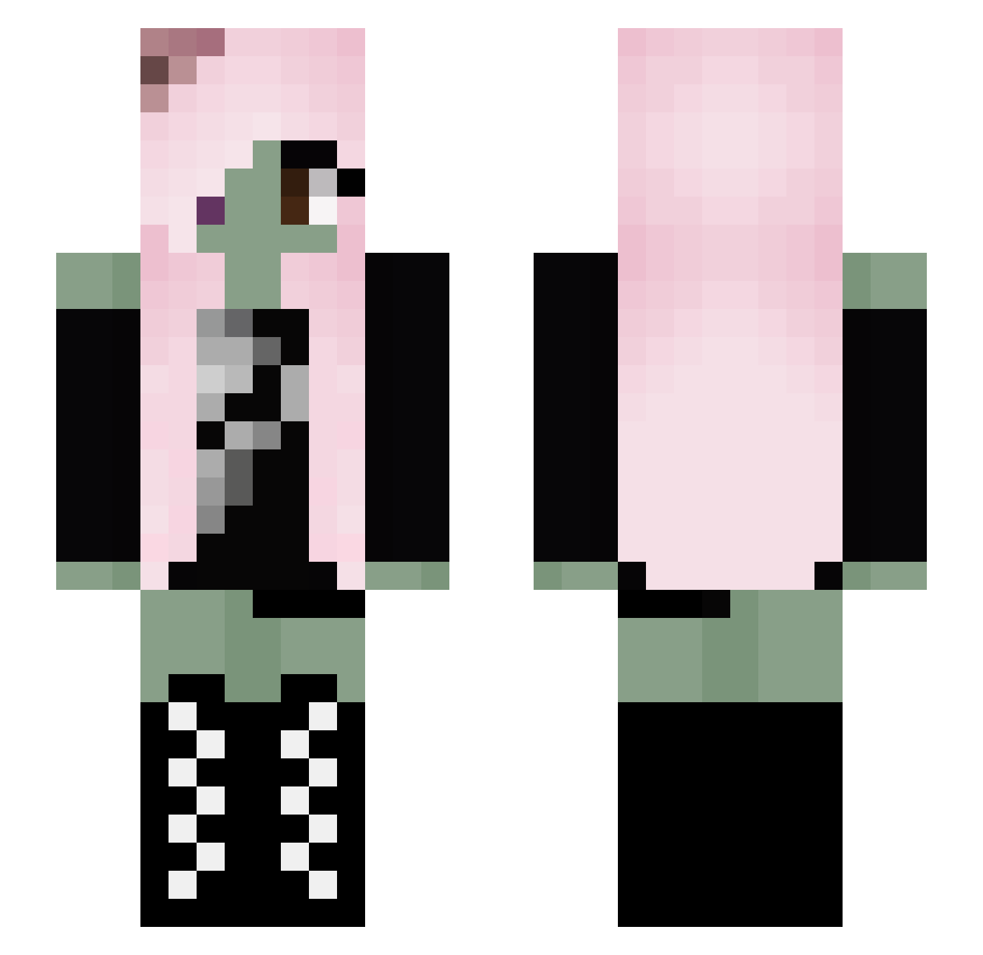 Oxidicer Minecraft skin, front and back view