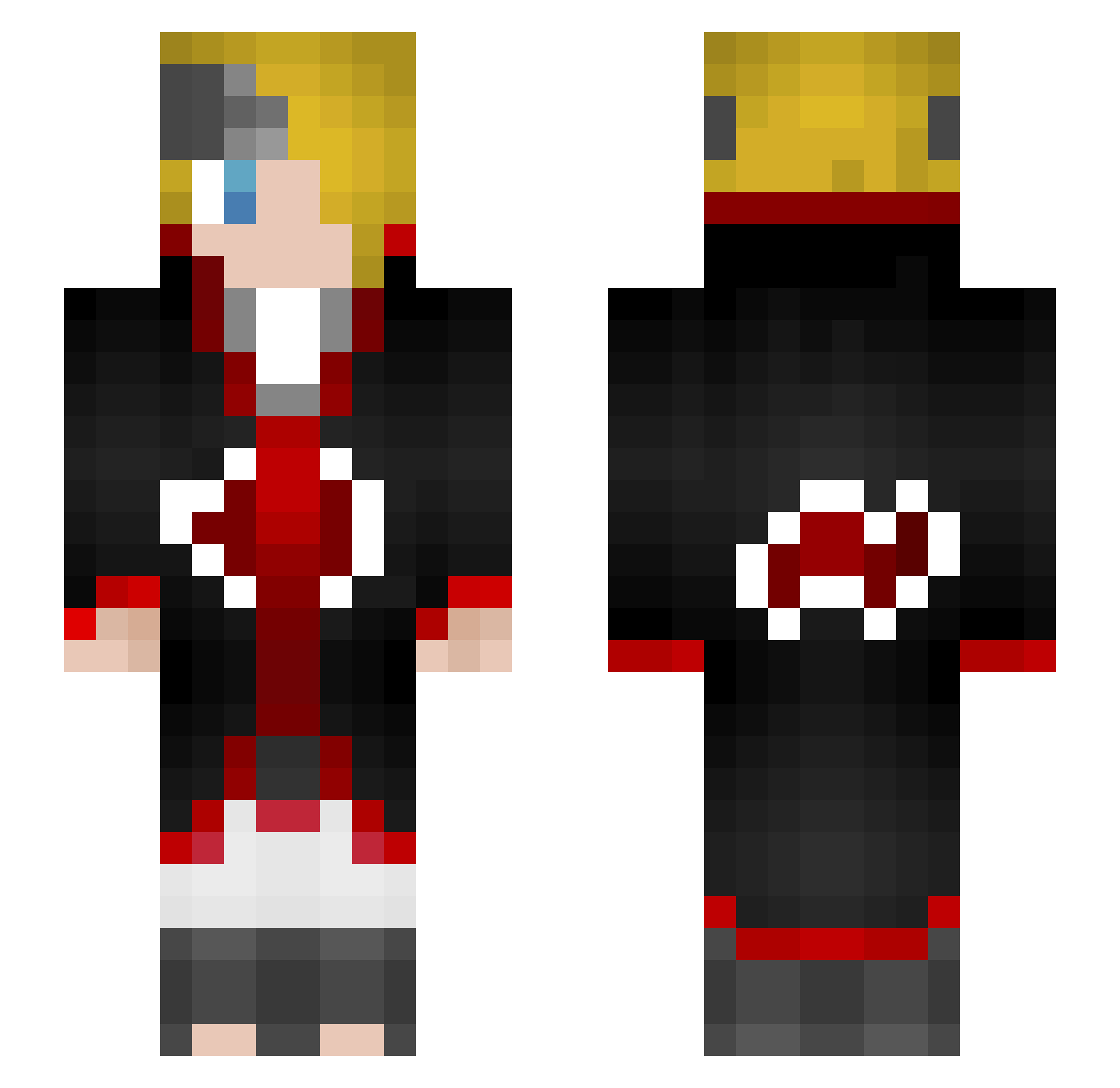 Zodias Minecraft skin, front and back view