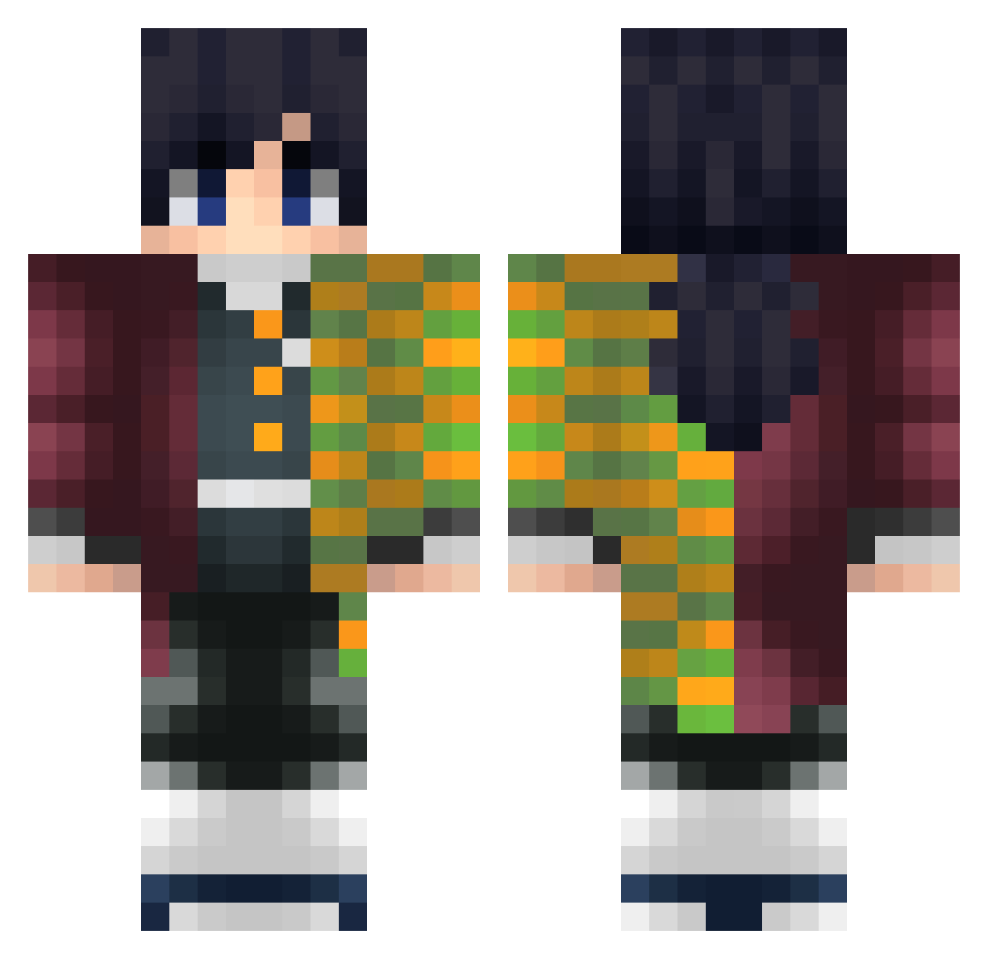 NiTroZzz Minecraft skin, front and back view