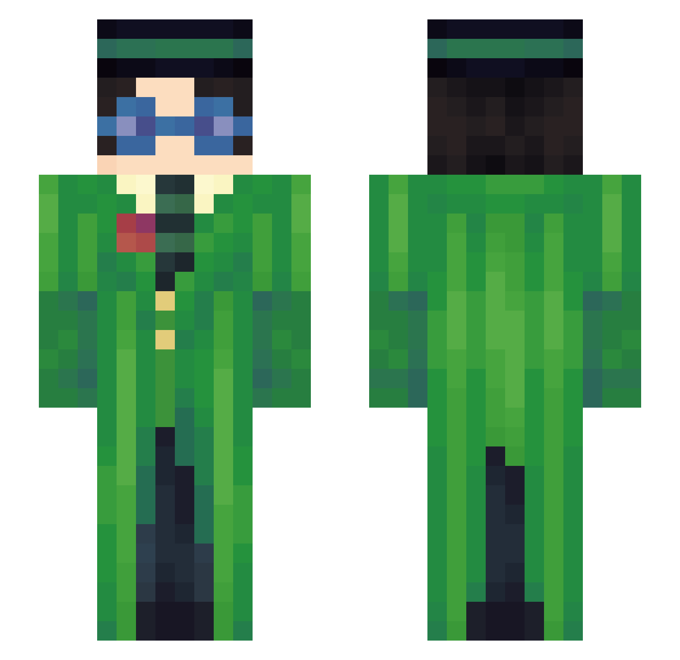 Sohneheimer Minecraft skin, front and back view