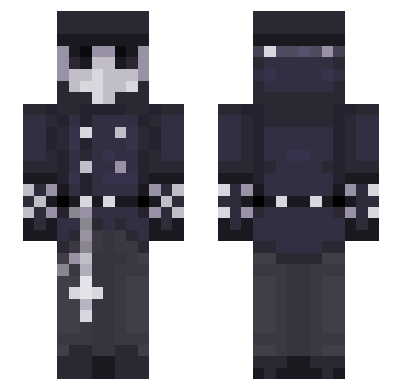 JK1VENOM Minecraft skin, front and back view