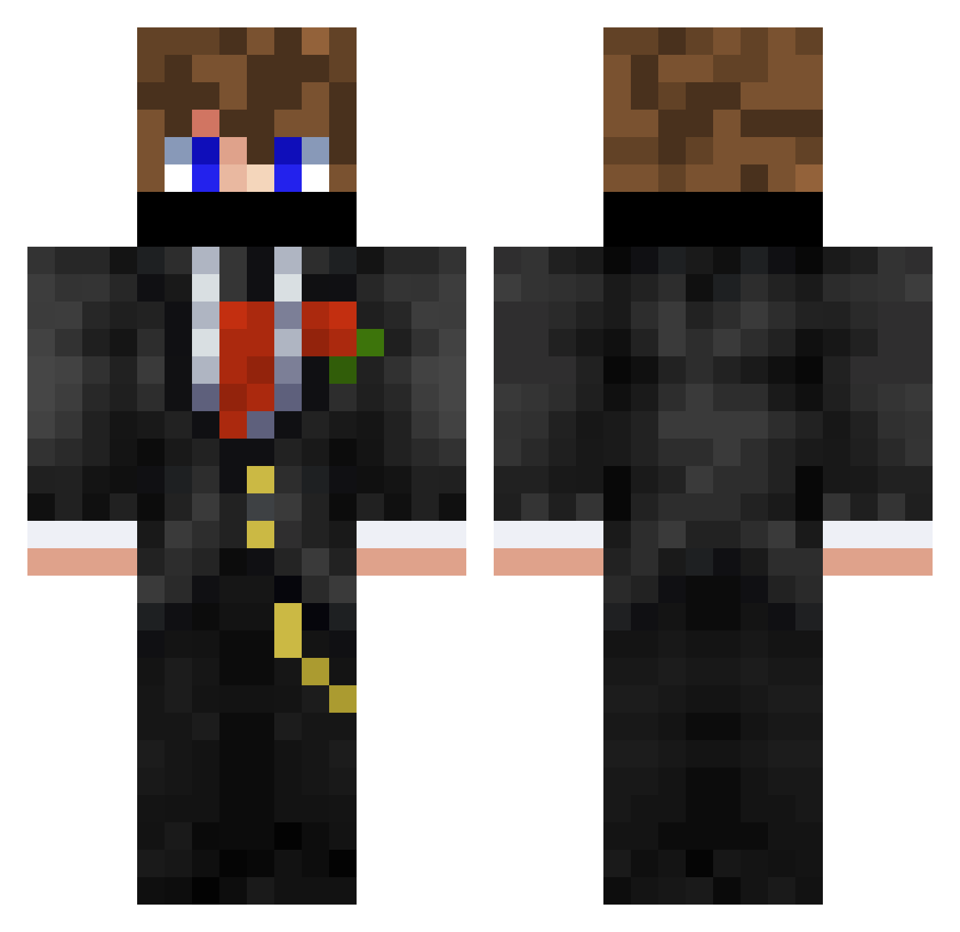 Crruuxx Minecraft skin, front and back view
