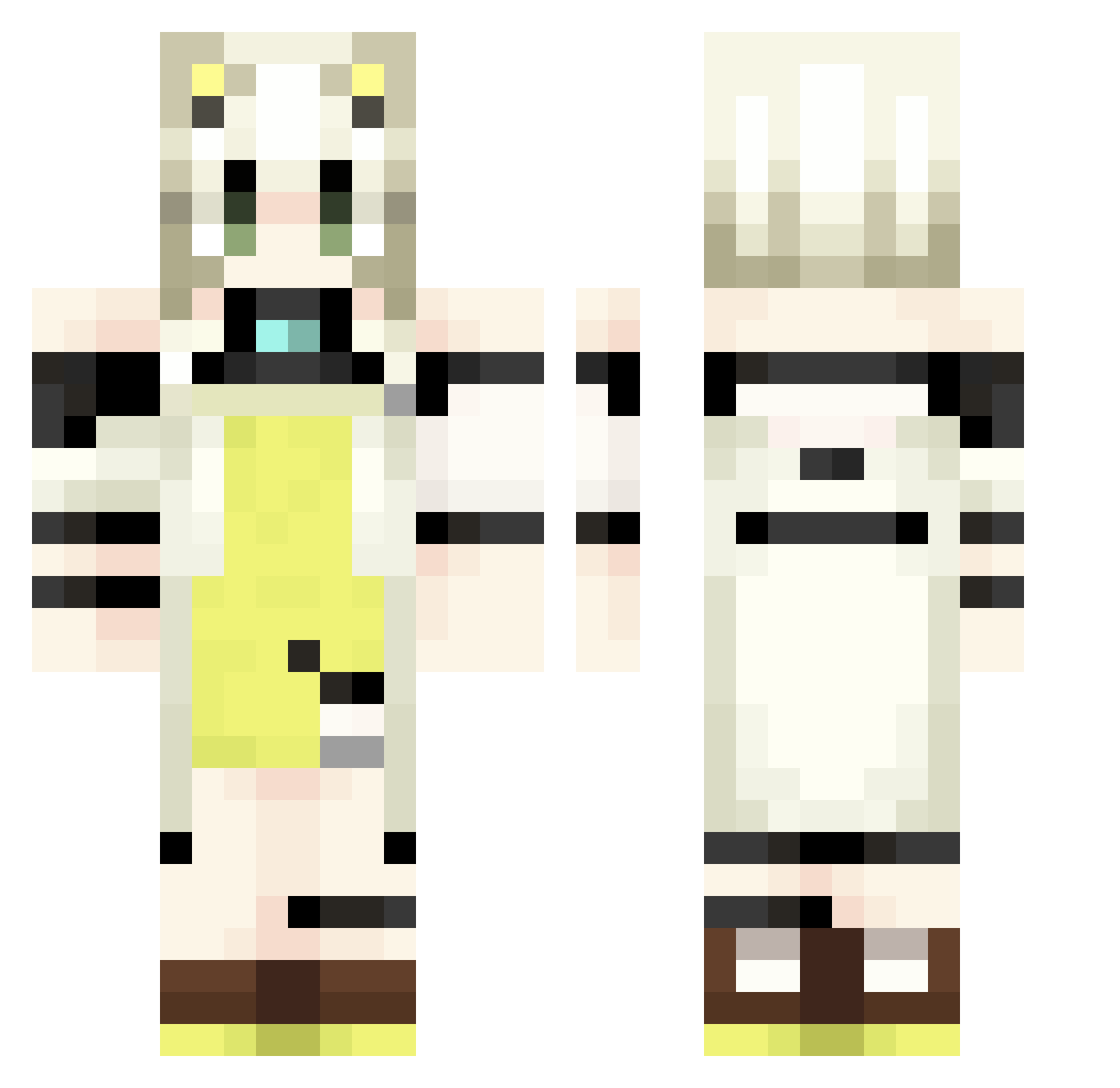 WeakGrapple Minecraft skin, front and back view