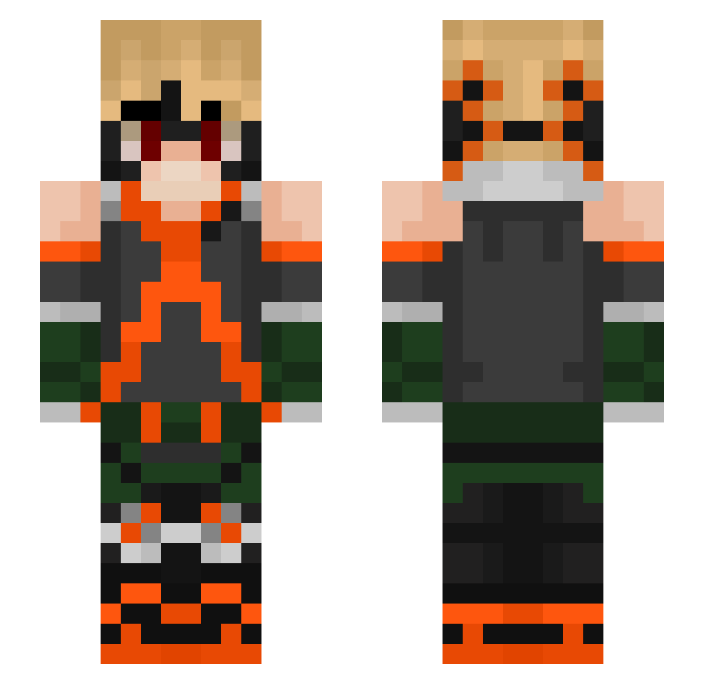 EvDaKing123 Minecraft skin, front and back view