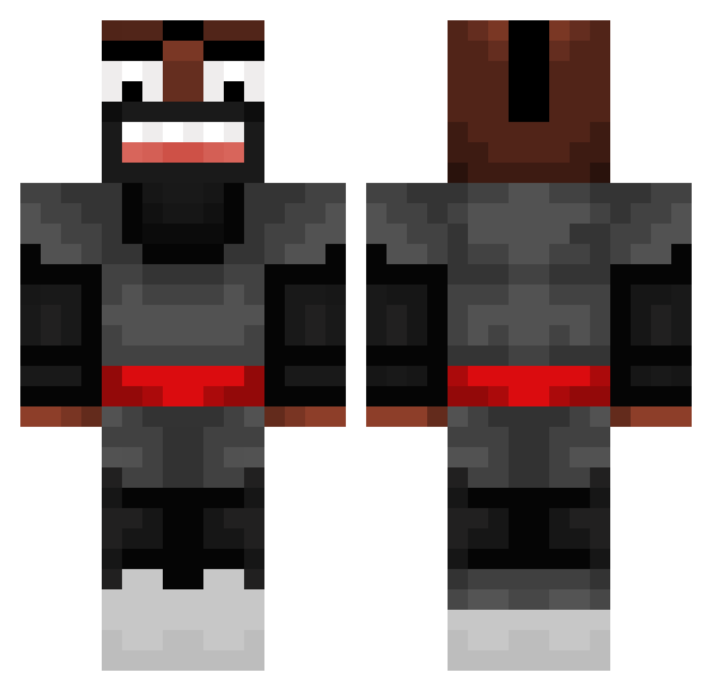 Gahsma Minecraft skin, front and back view