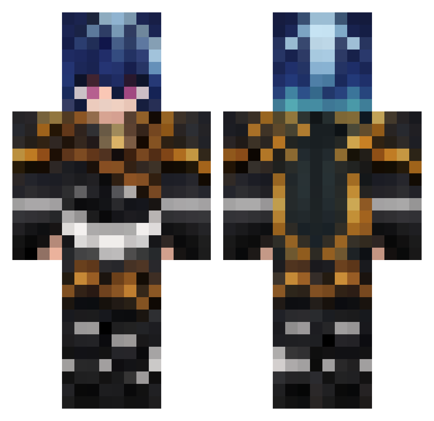 Luffy_LeZFR Minecraft skin, front and back view