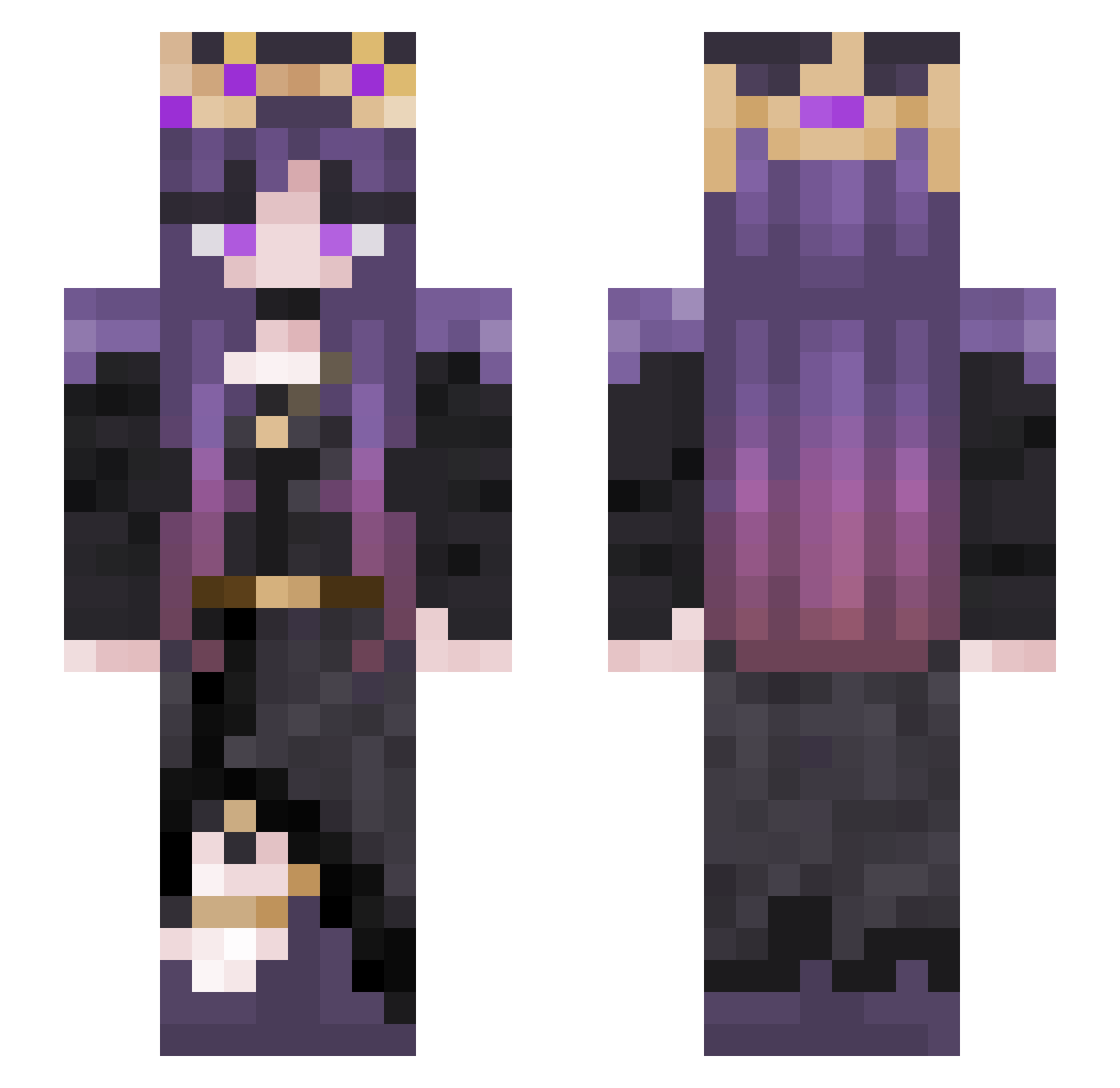 AntAngel Minecraft skin, front and back view