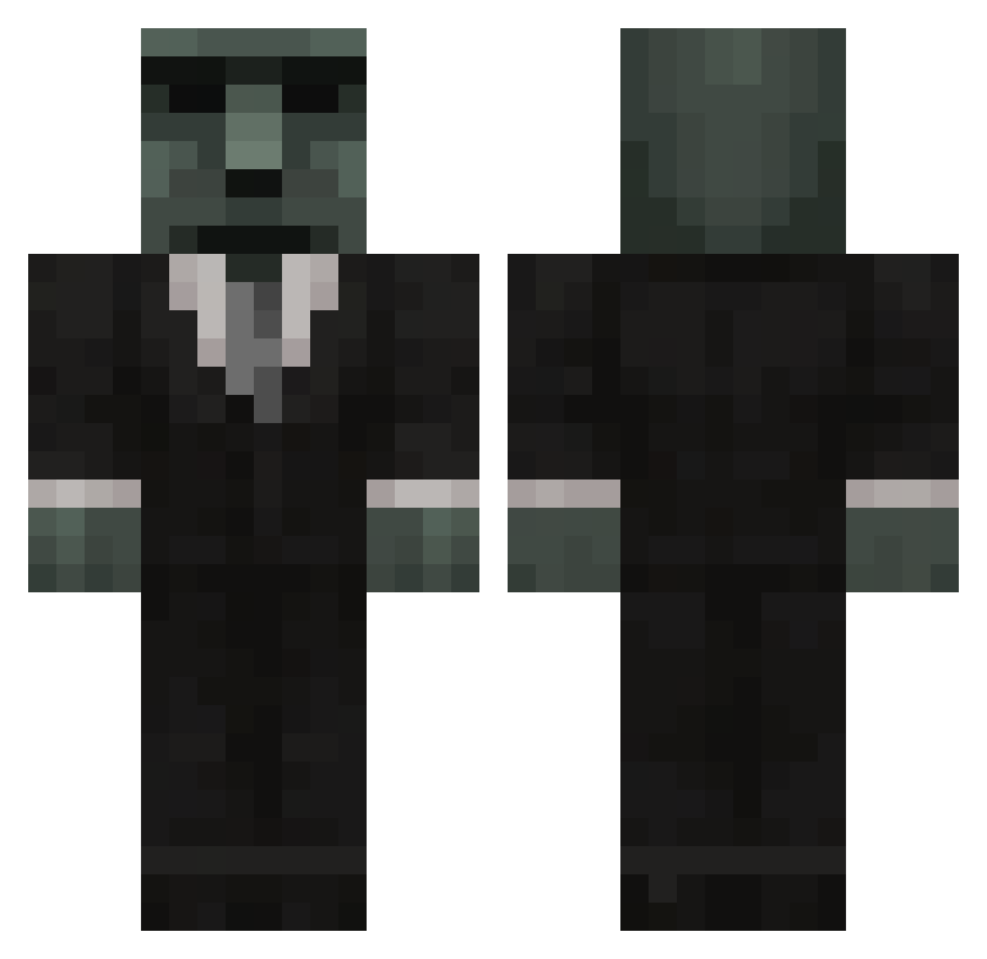 Raphinia Minecraft skin, front and back view