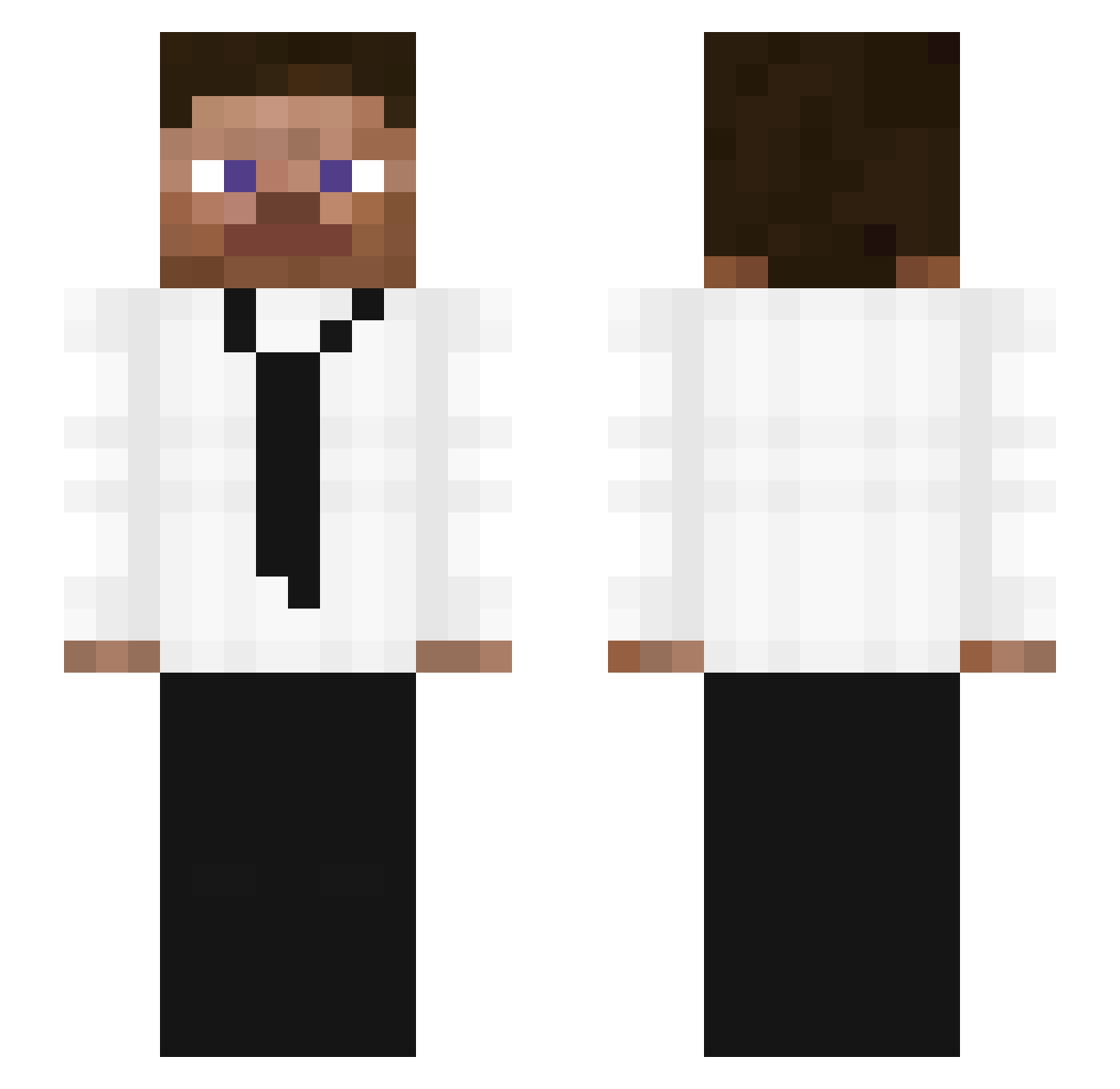Vidke Minecraft skin, front and back view