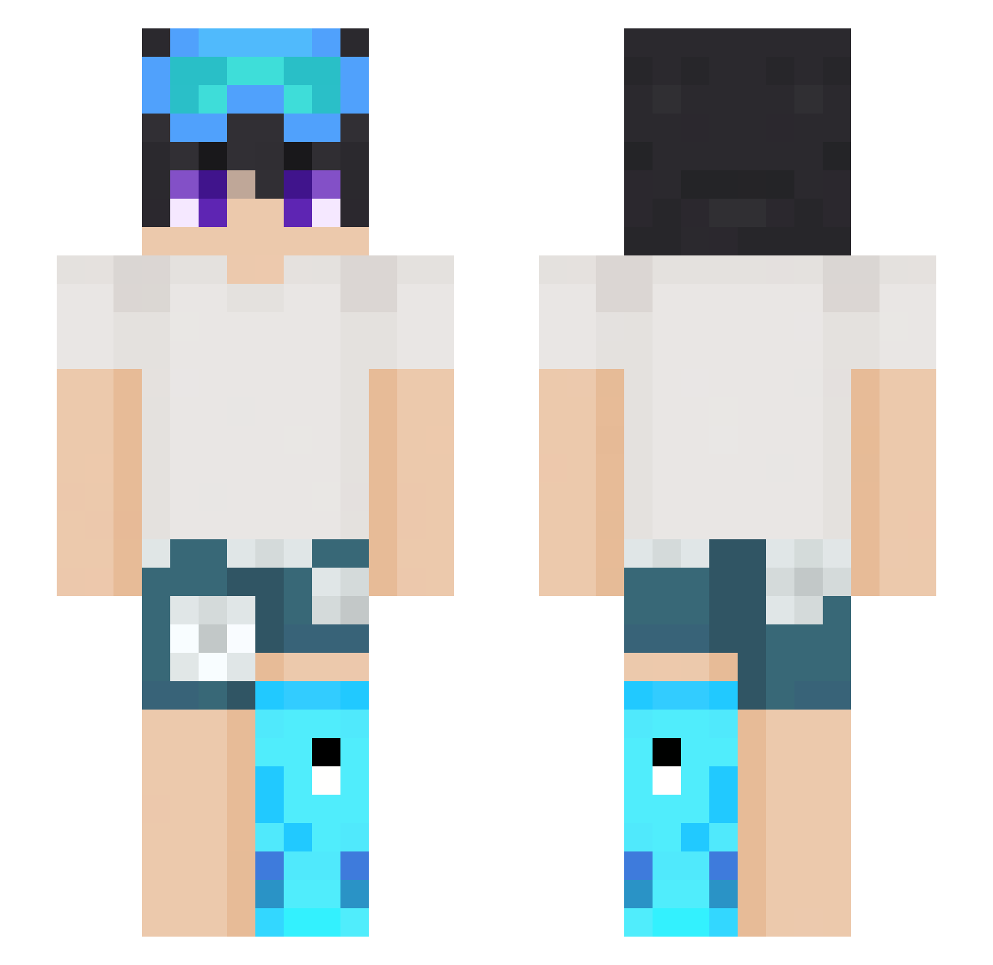 voidbruu Minecraft skin, front and back view
