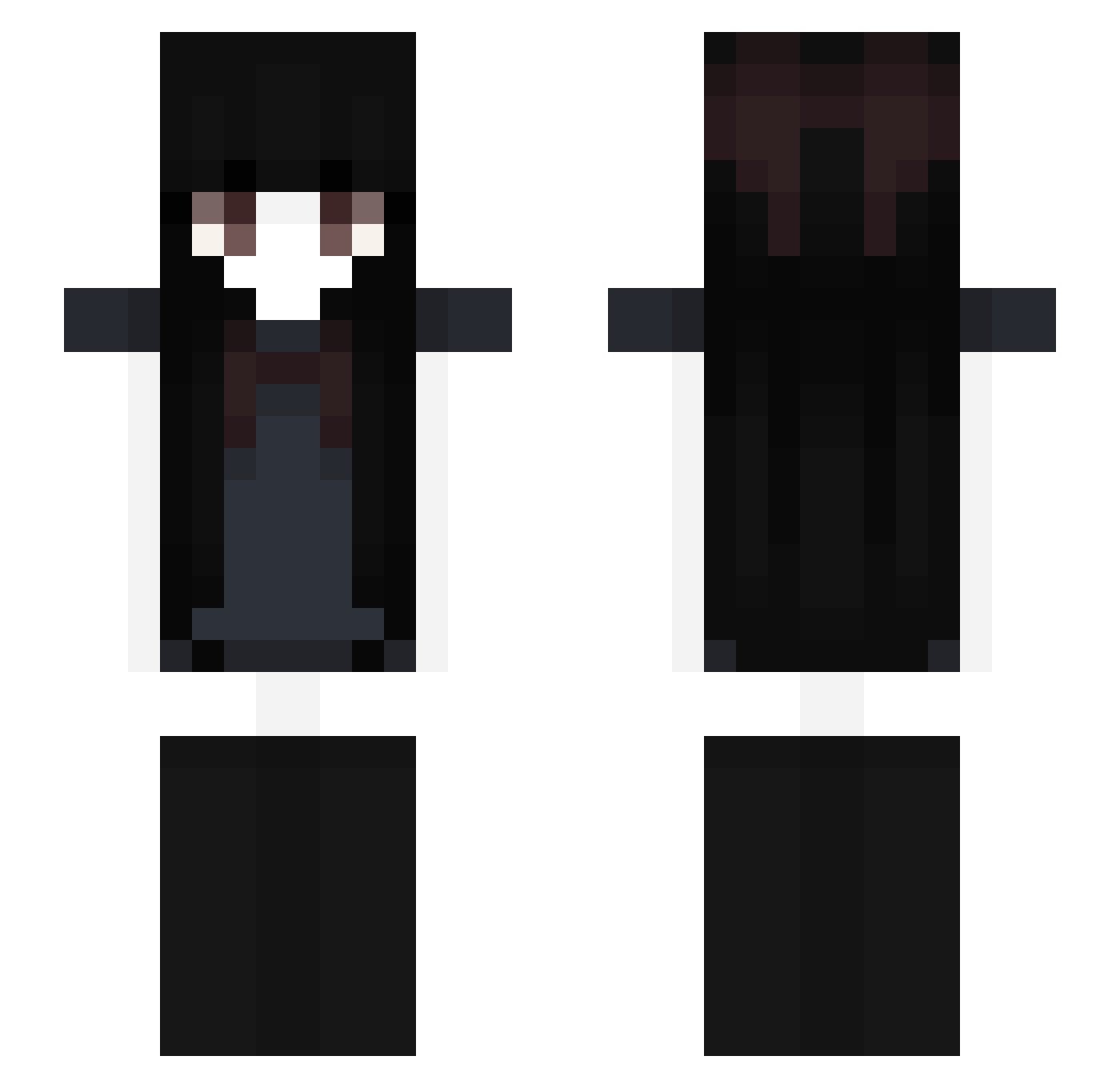 teeniest Minecraft skin, front and back view