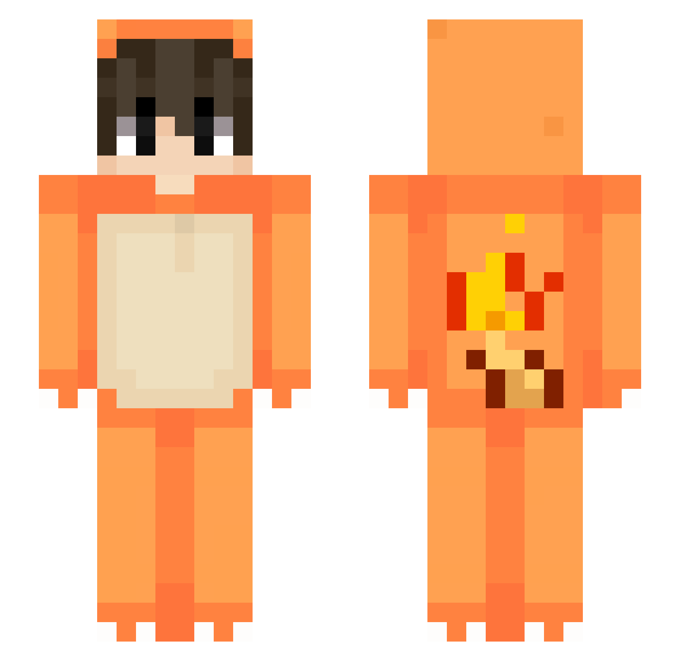 raaiku Minecraft skin, front and back view