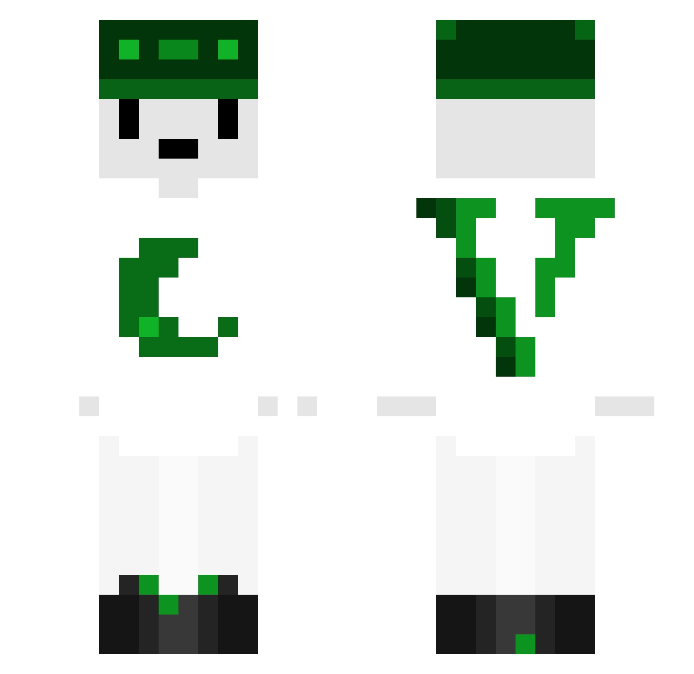 hediego Minecraft skin, front and back view
