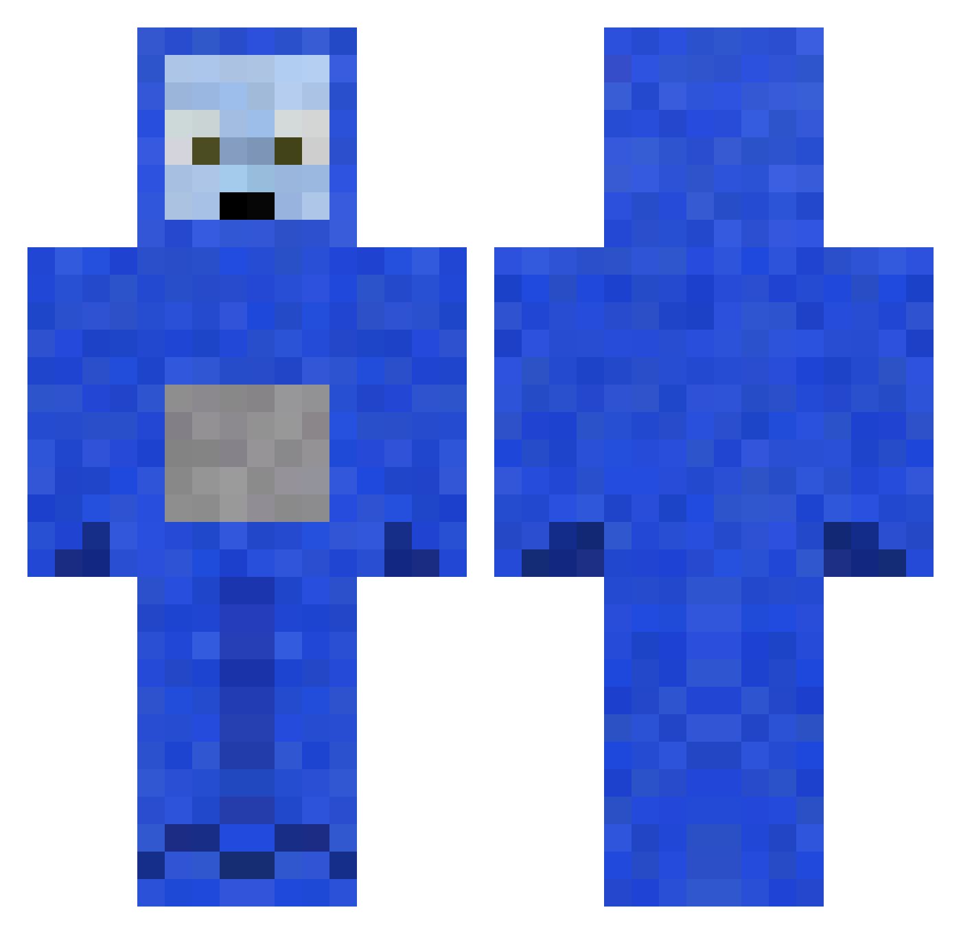 KKhuete9 Minecraft skin, front and back view