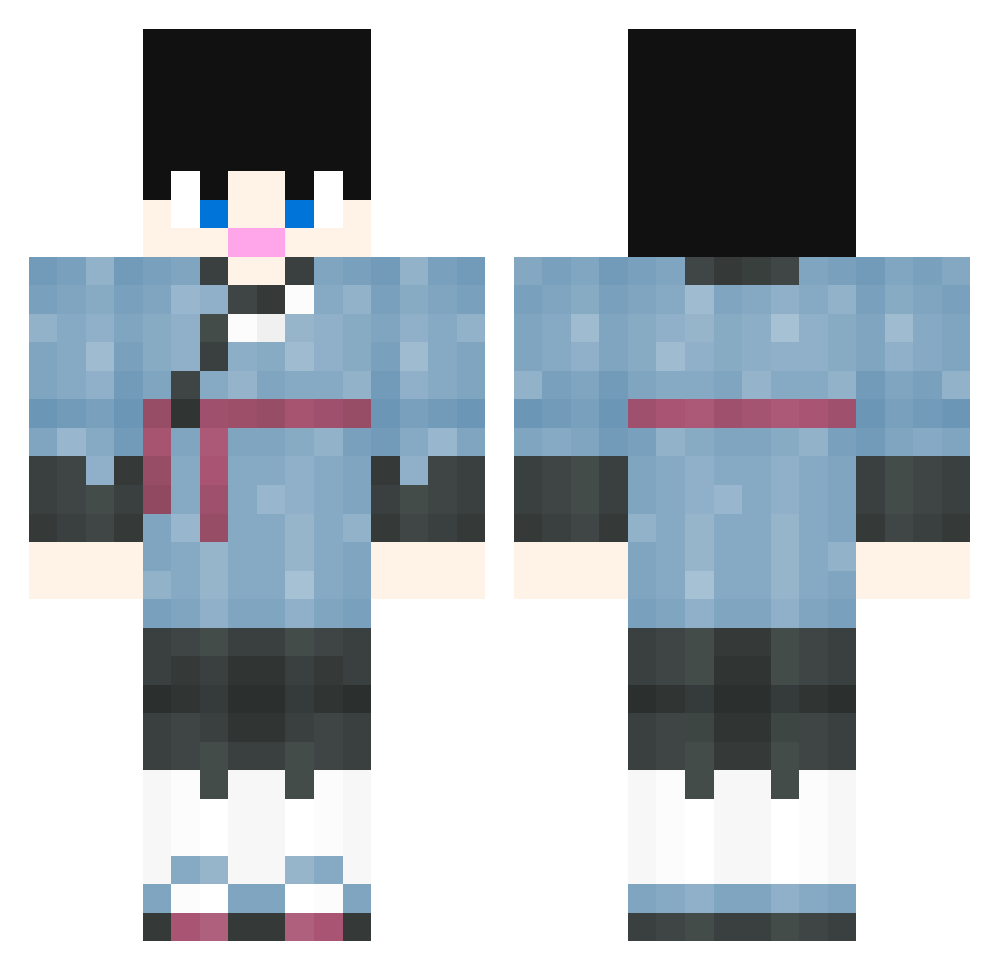 BradBP Minecraft skin, front and back view