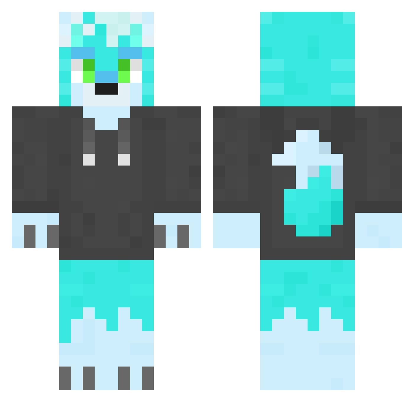 wylv Minecraft skin, front and back view