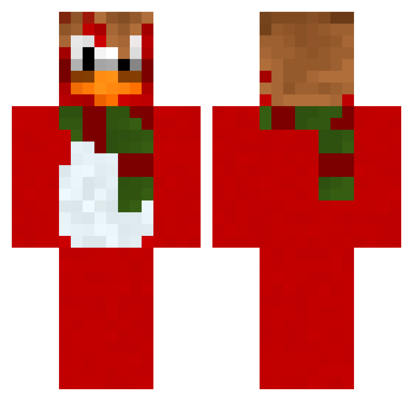 Fishmr Minecraft skin, front and back view