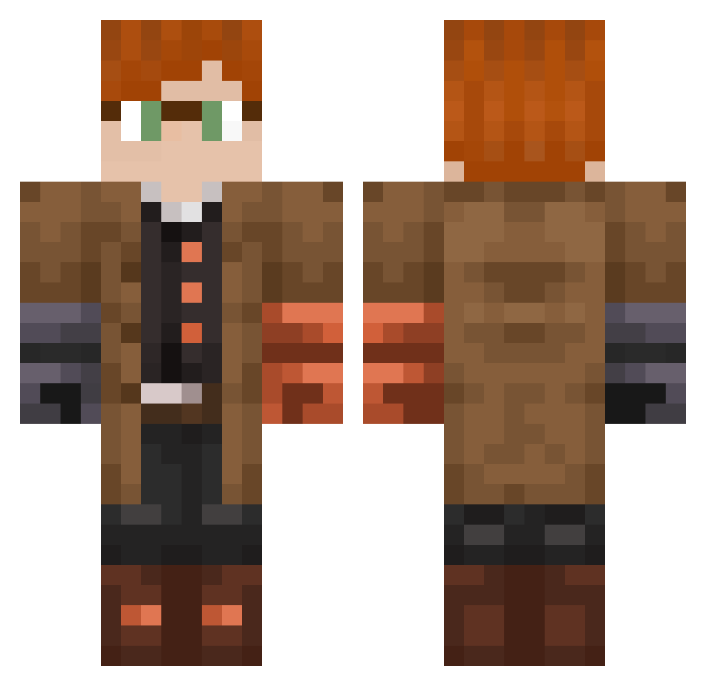 Millaron Minecraft skin, front and back view