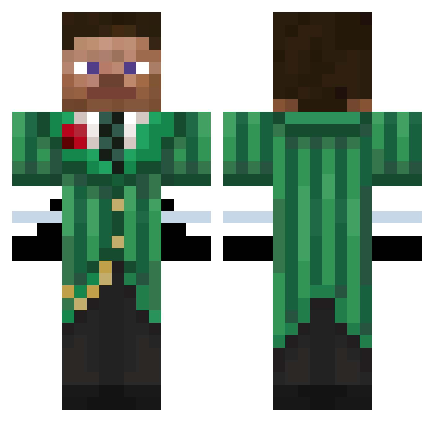 DareForMe Minecraft skin, front and back view