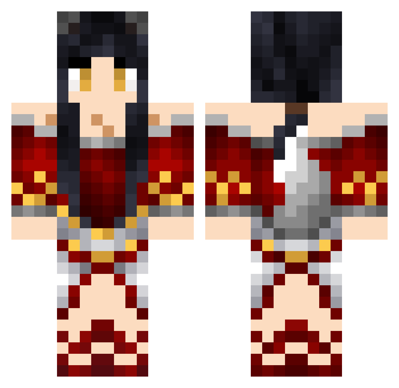 Charnito Minecraft skin, front and back view