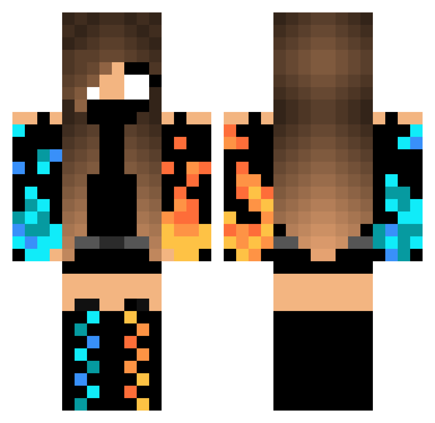 AMELIAABRAHAM Minecraft skin, front and back view