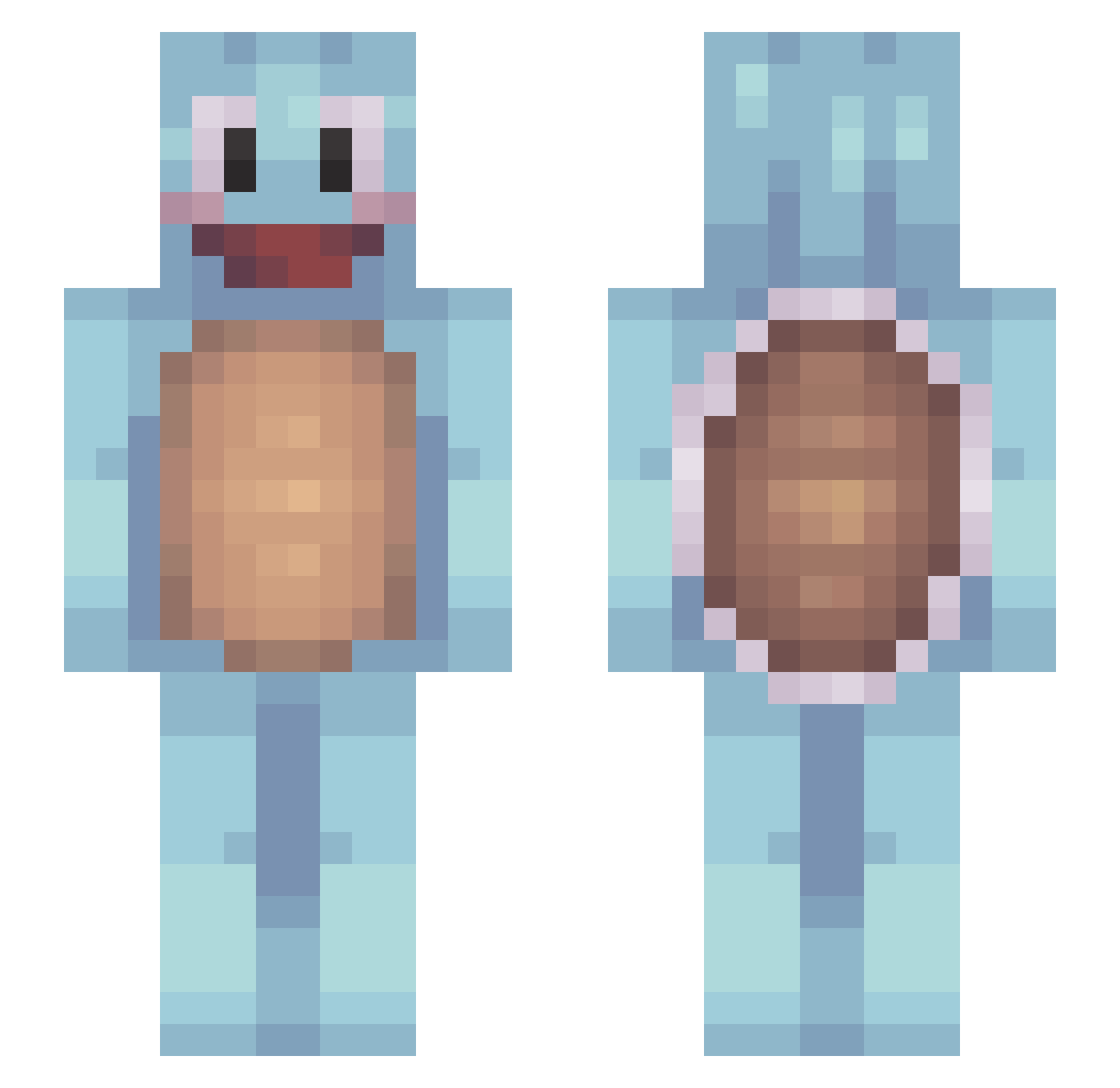 SternenDude Minecraft skin, front and back view