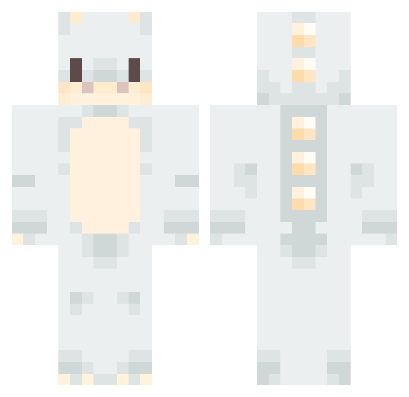 Brerae Minecraft skin, front and back view