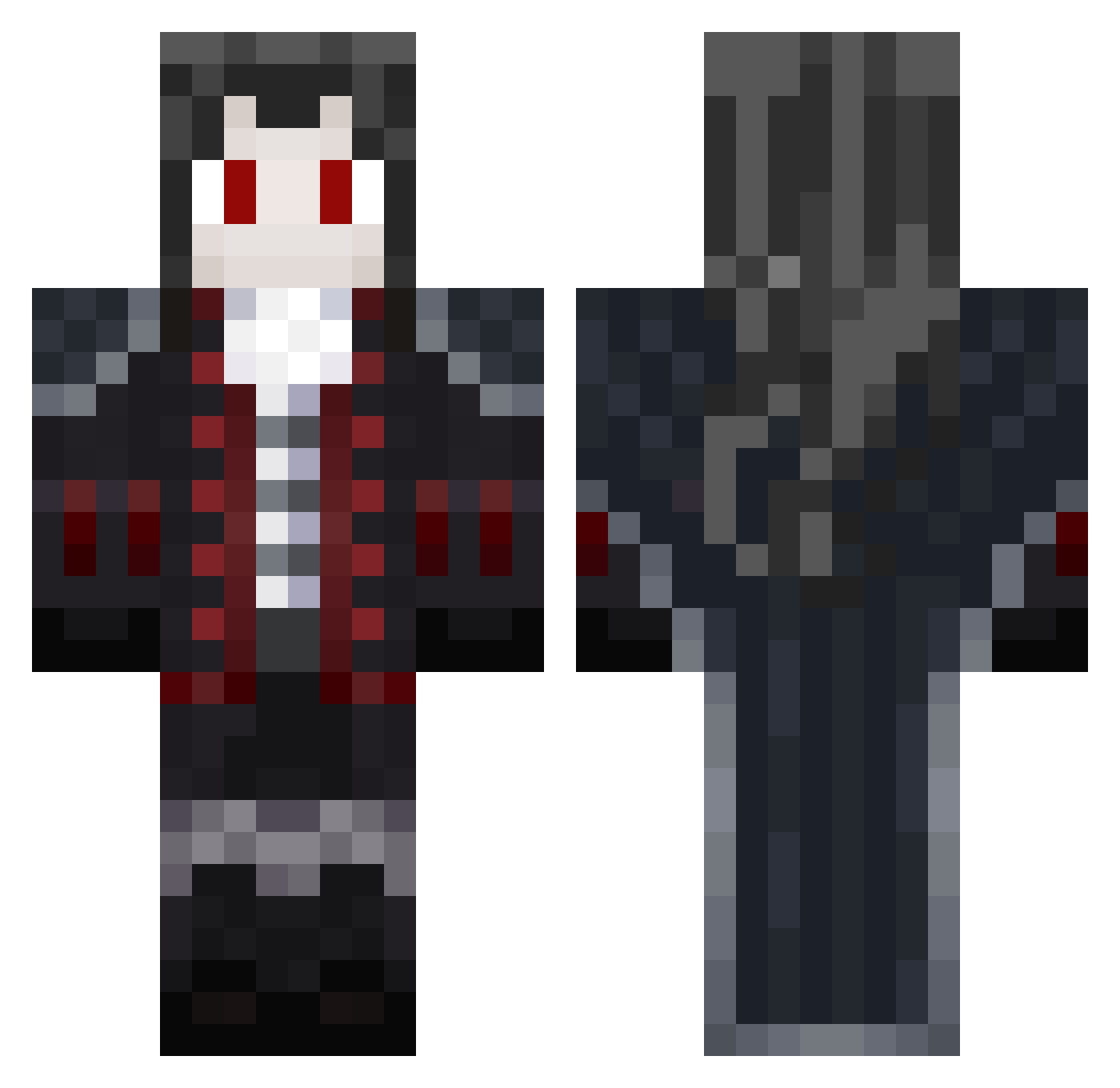 Mixteprix Minecraft skin, front and back view