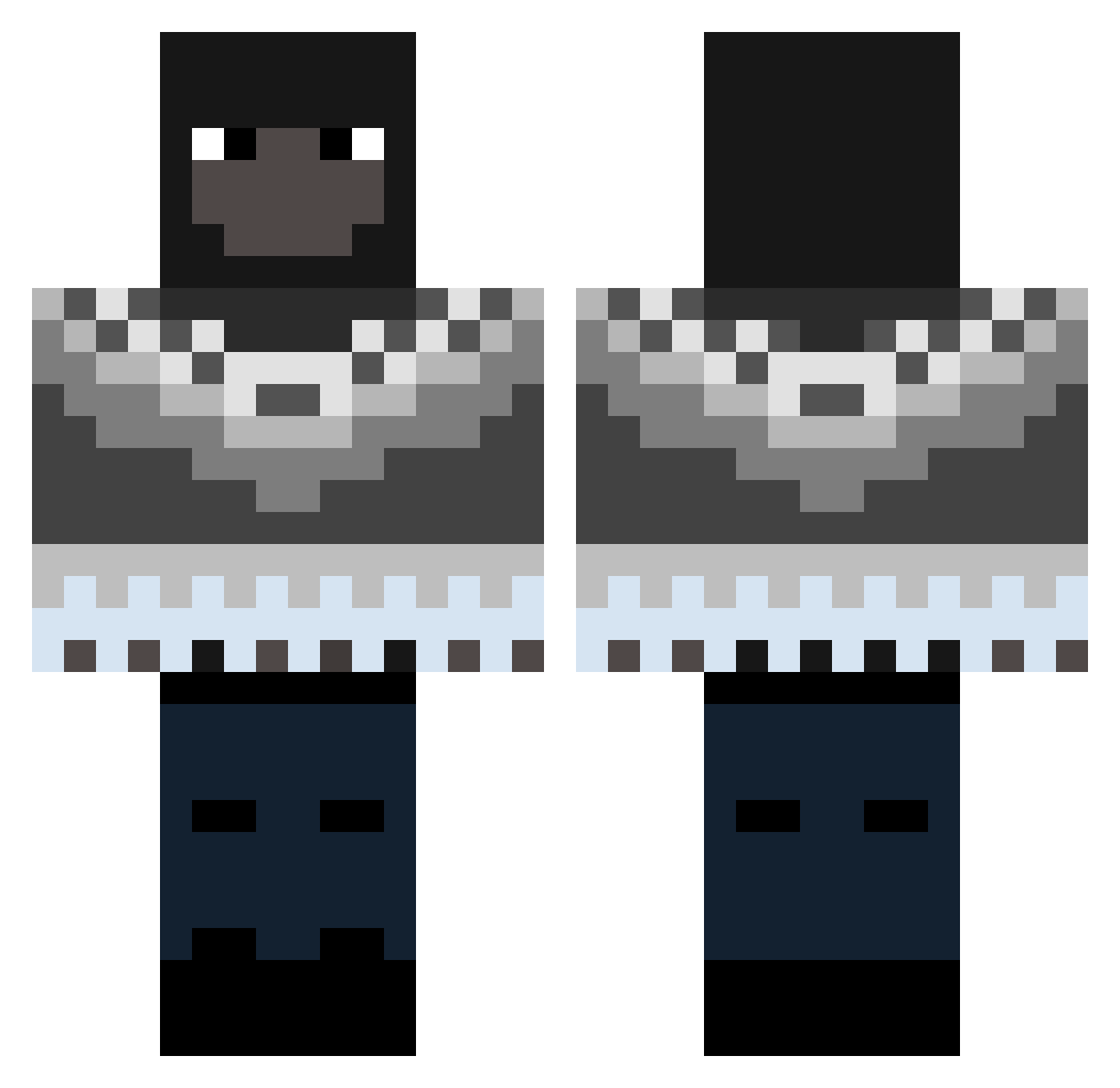 ViktorNoBrain Minecraft skin, front and back view