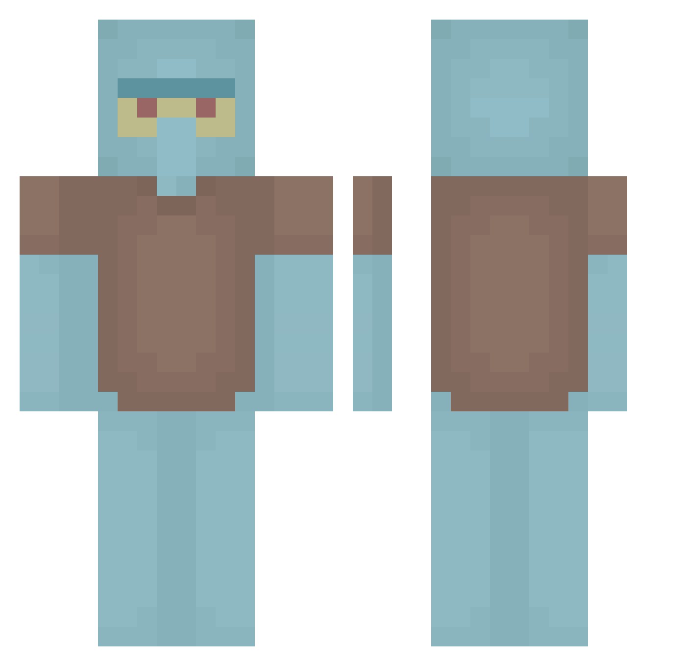 n8uh Minecraft skin, front and back view