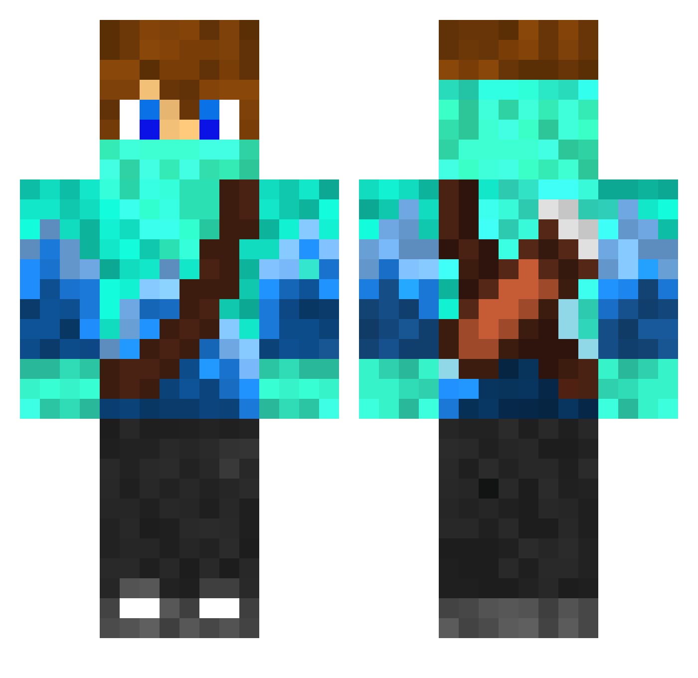 DanvanEisen Minecraft skin, front and back view