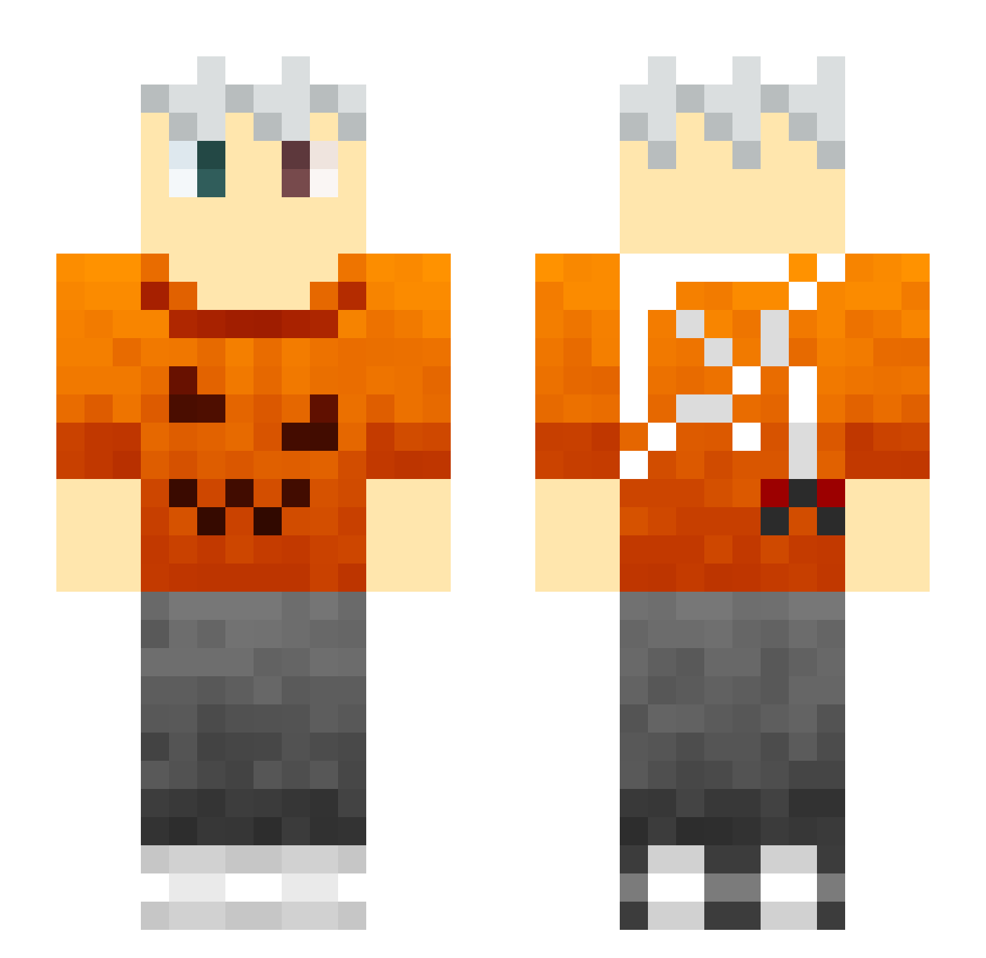 SquishyHB Minecraft skin, front and back view