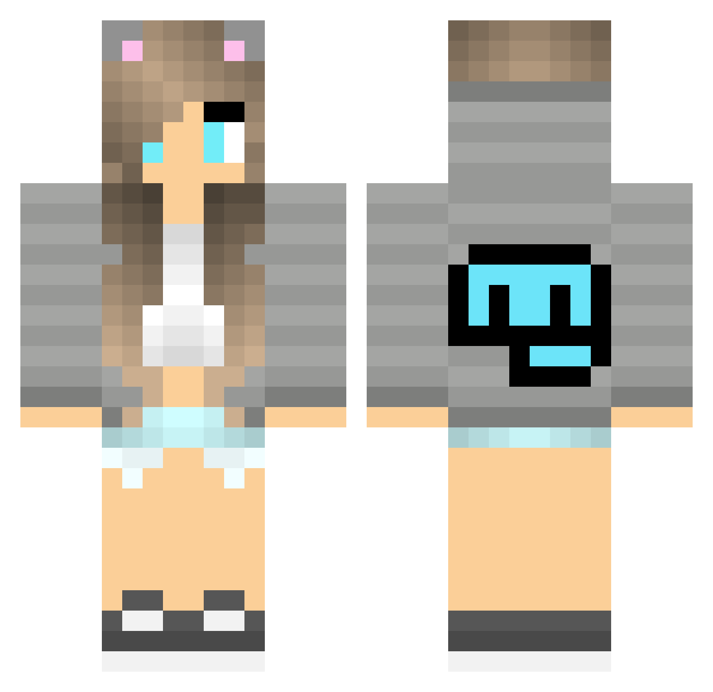 Bookmark Minecraft skin, front and back view