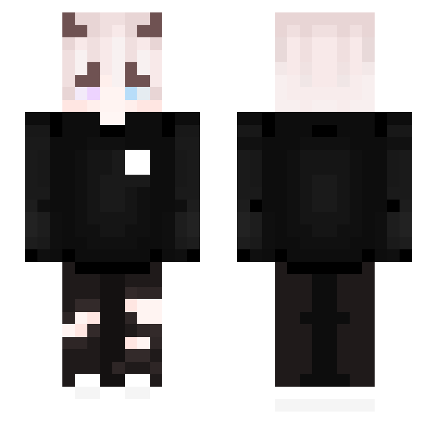 Uselsss Minecraft skin, front and back view