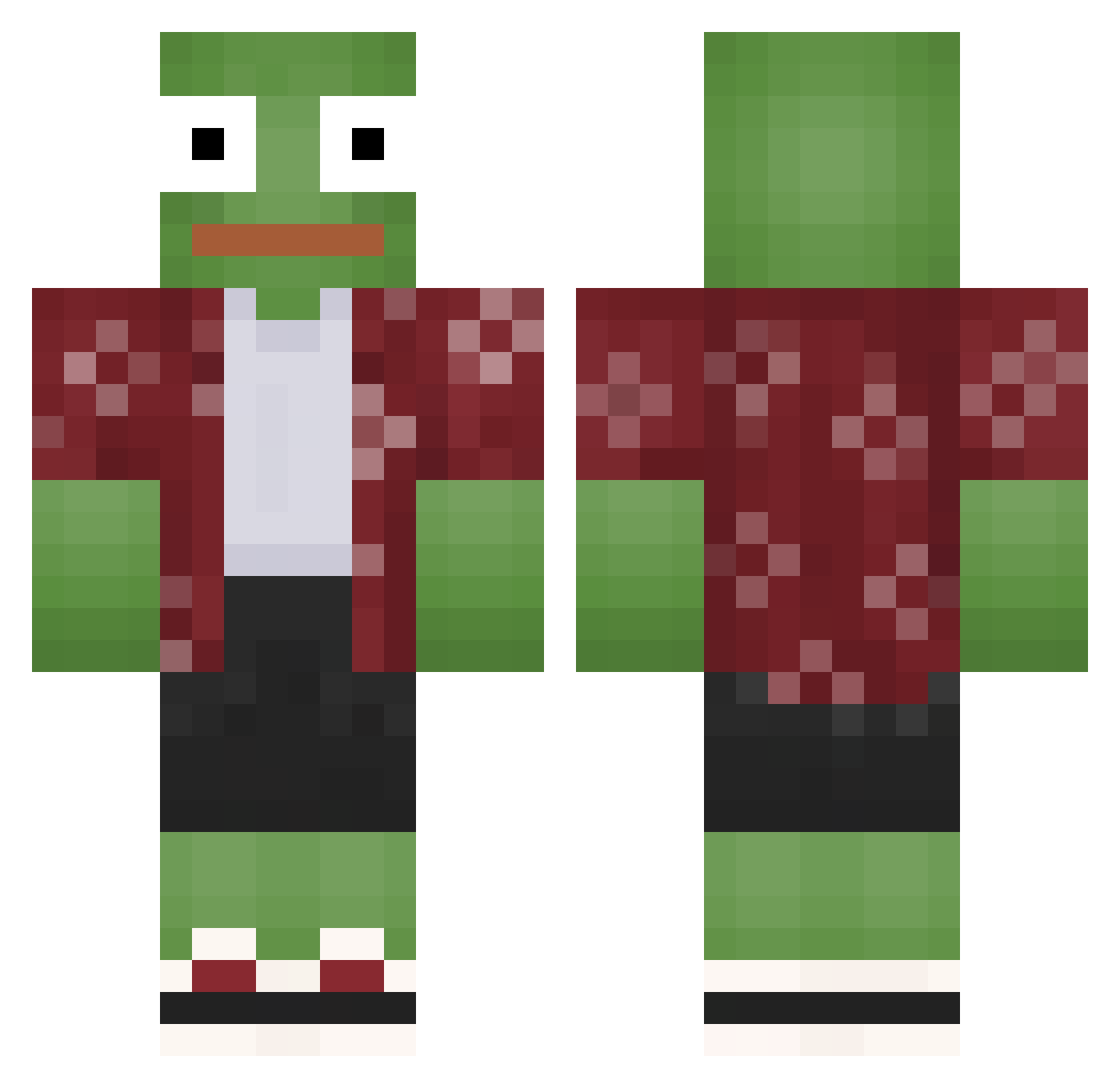 Roshi Minecraft skin, front and back view